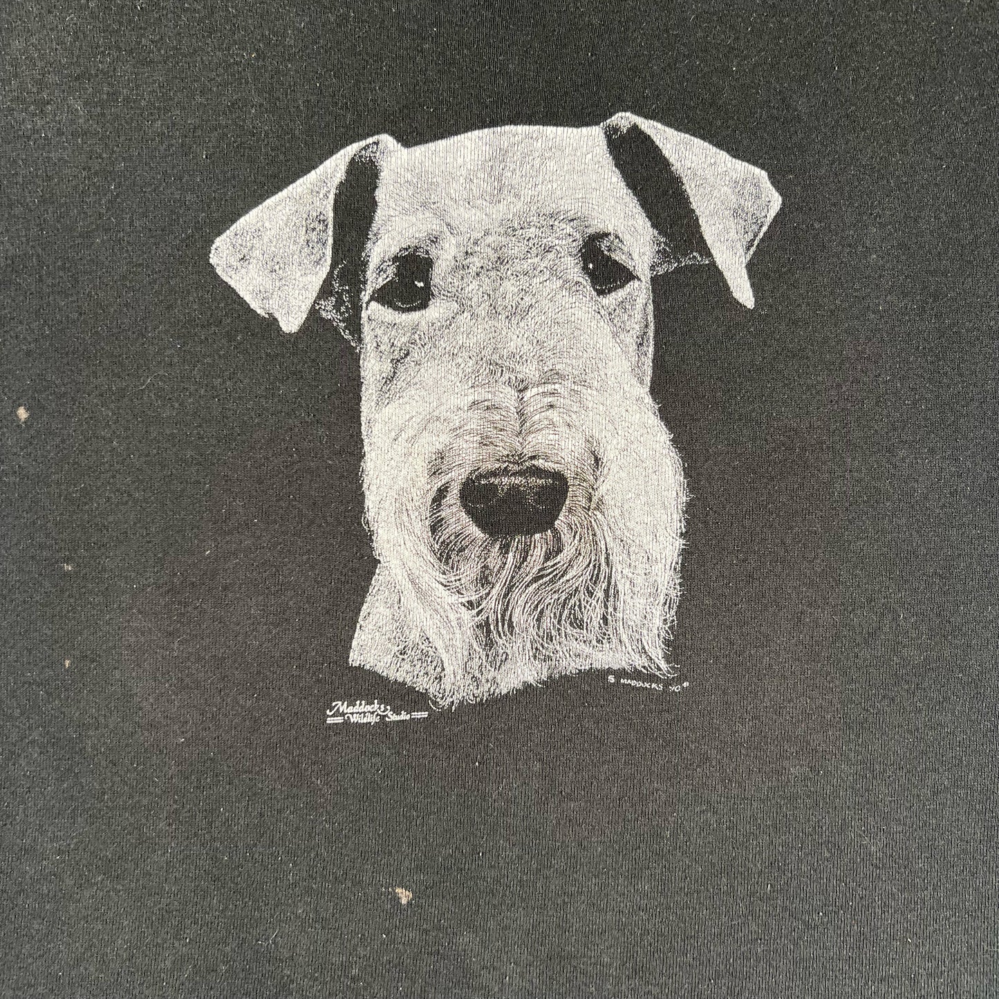 90s Chopped and Faded Black Dog Sweatshirt- M