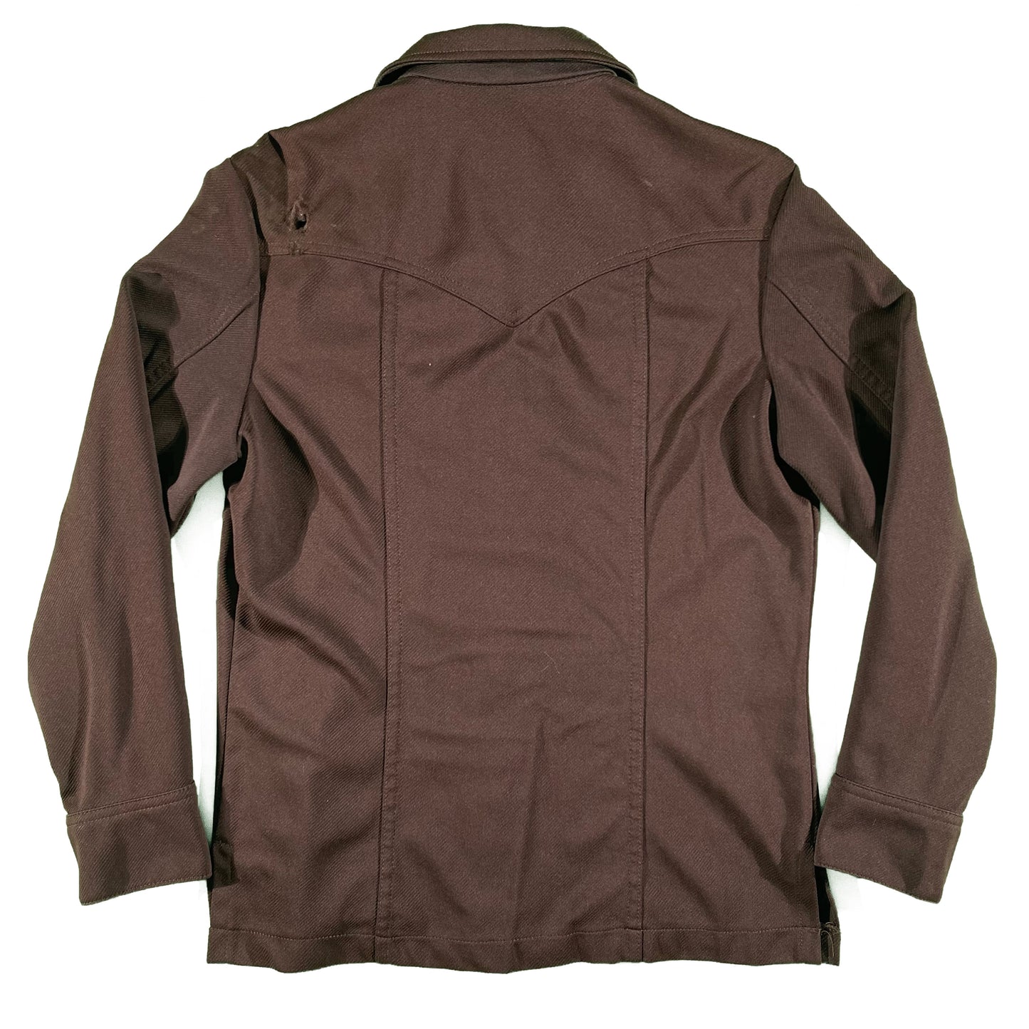 70s Lee Brown Heavy Polyester Pearl Snap- M