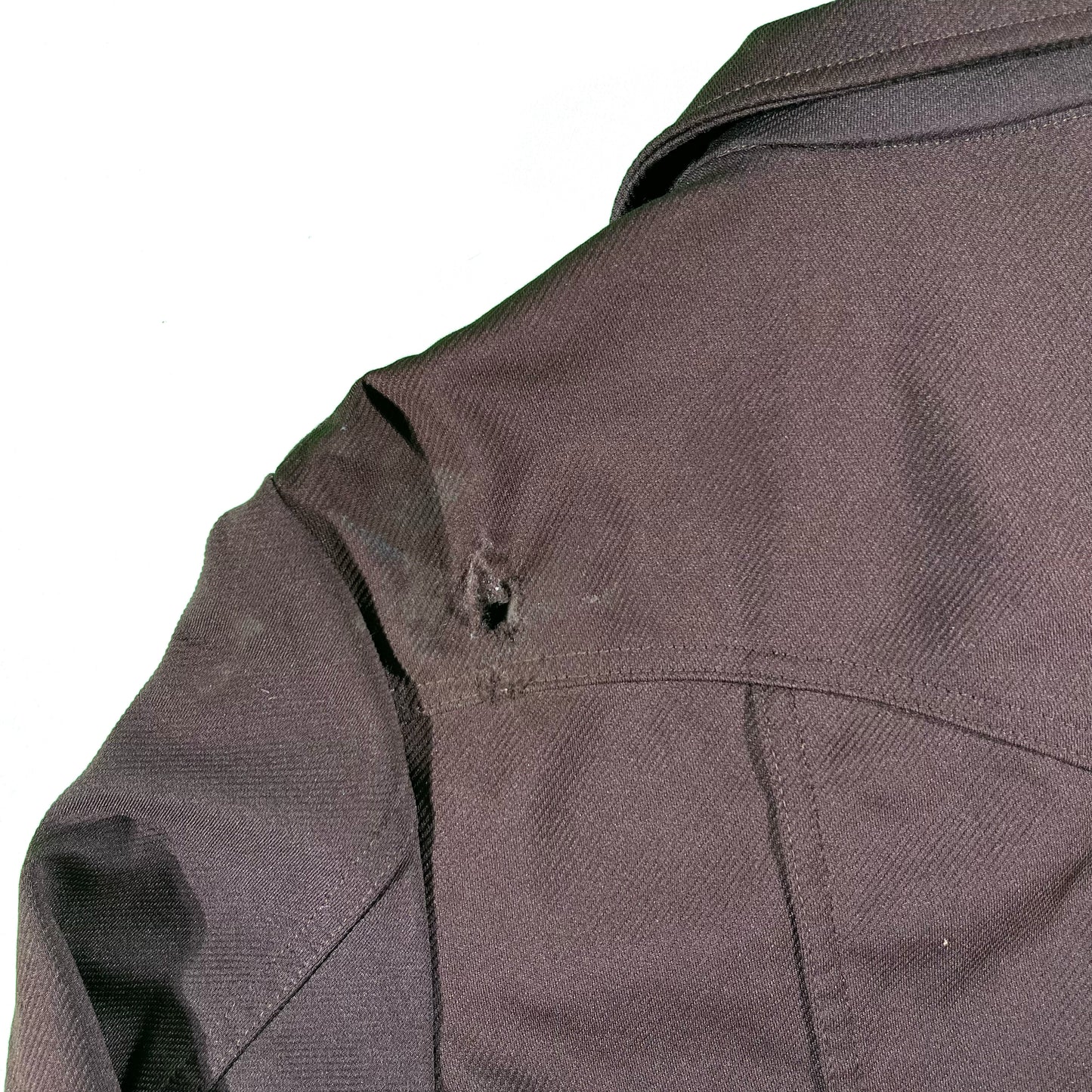 70s Lee Brown Heavy Polyester Pearl Snap- M