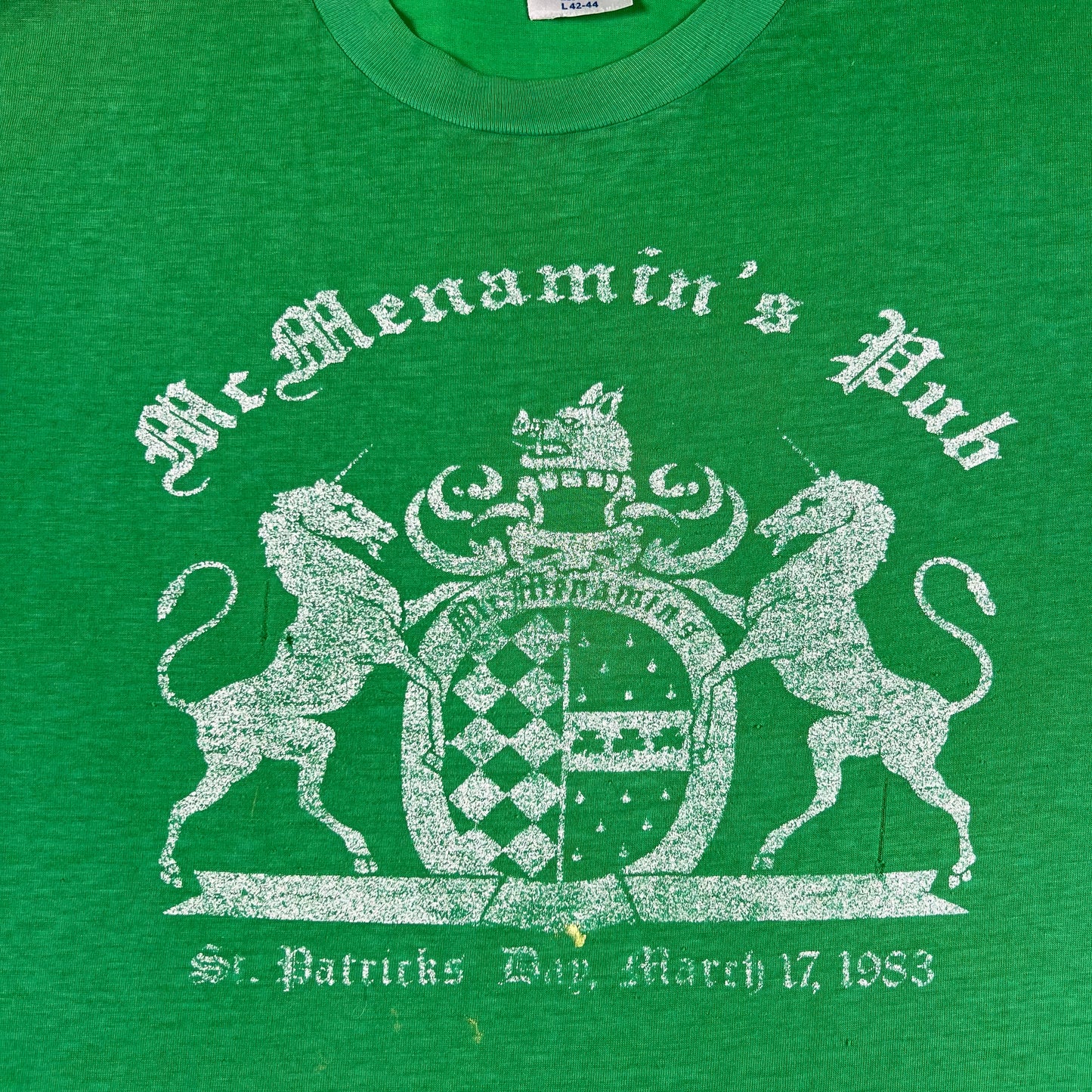80s Paper Thin McMenamin's St. Paddy's Tee- L