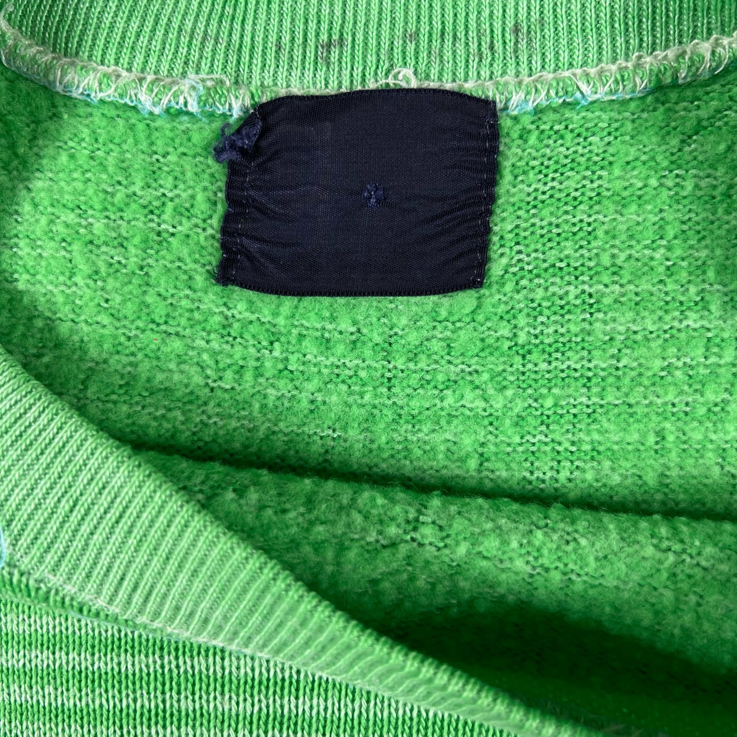 60s Striped Green Short Sleeve Sweatshirt- S