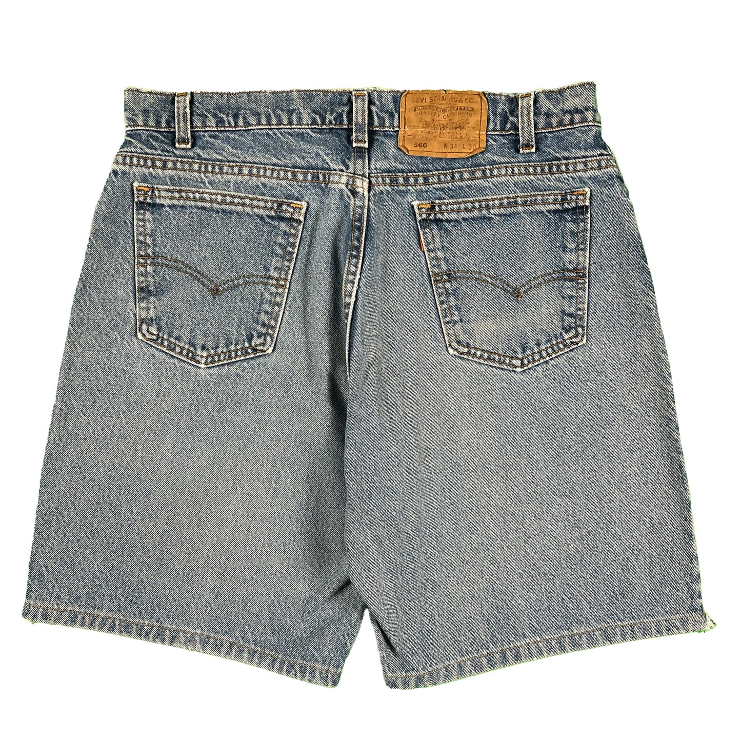 90s Levi's 560 Orange Tab Denim Jorts- 33x8.5