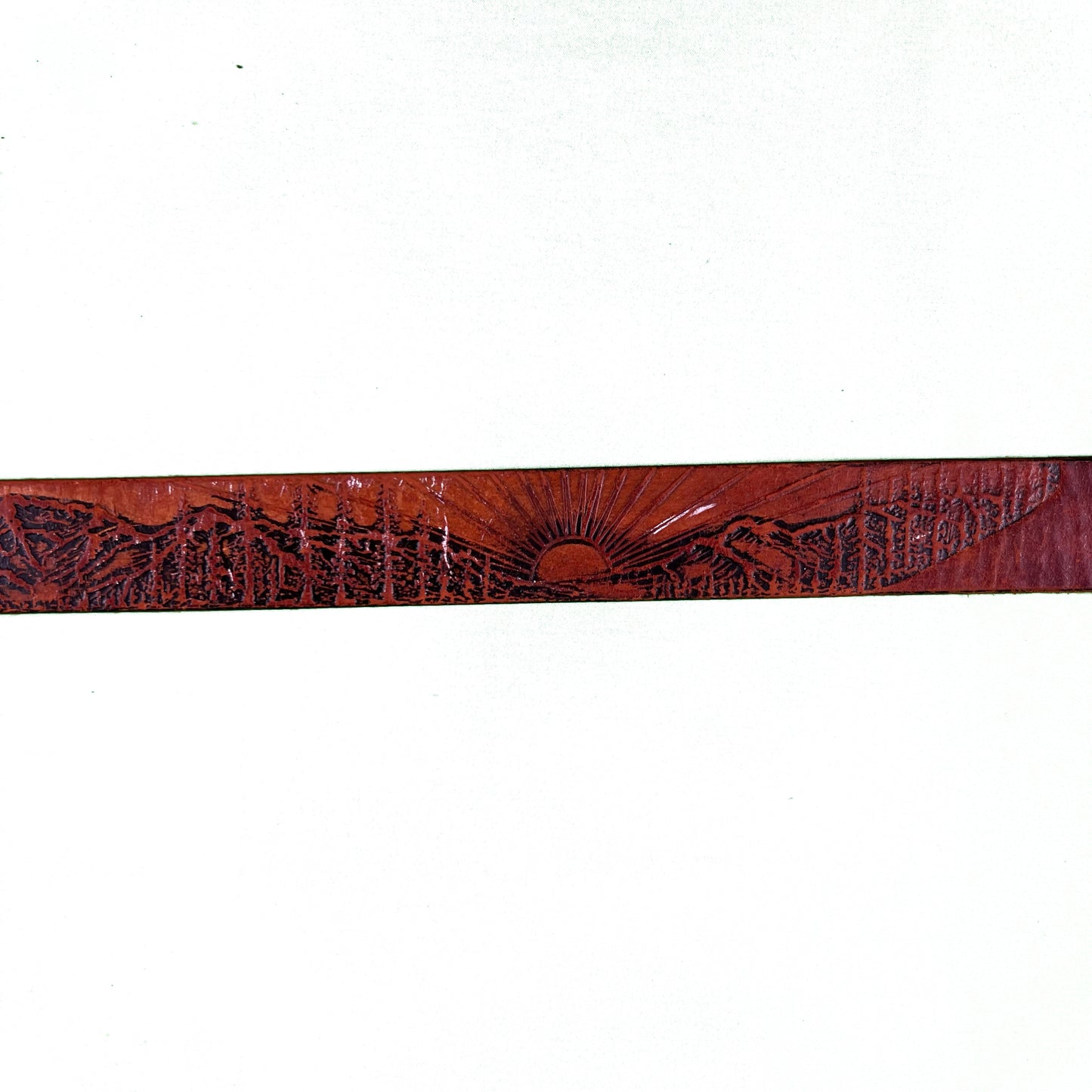 70s Elk Buckle Leather Belt- 34"-38"