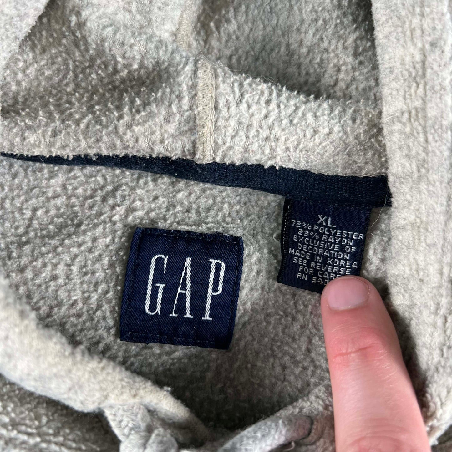 90s Gap Grey Fleece Hoodie- XL