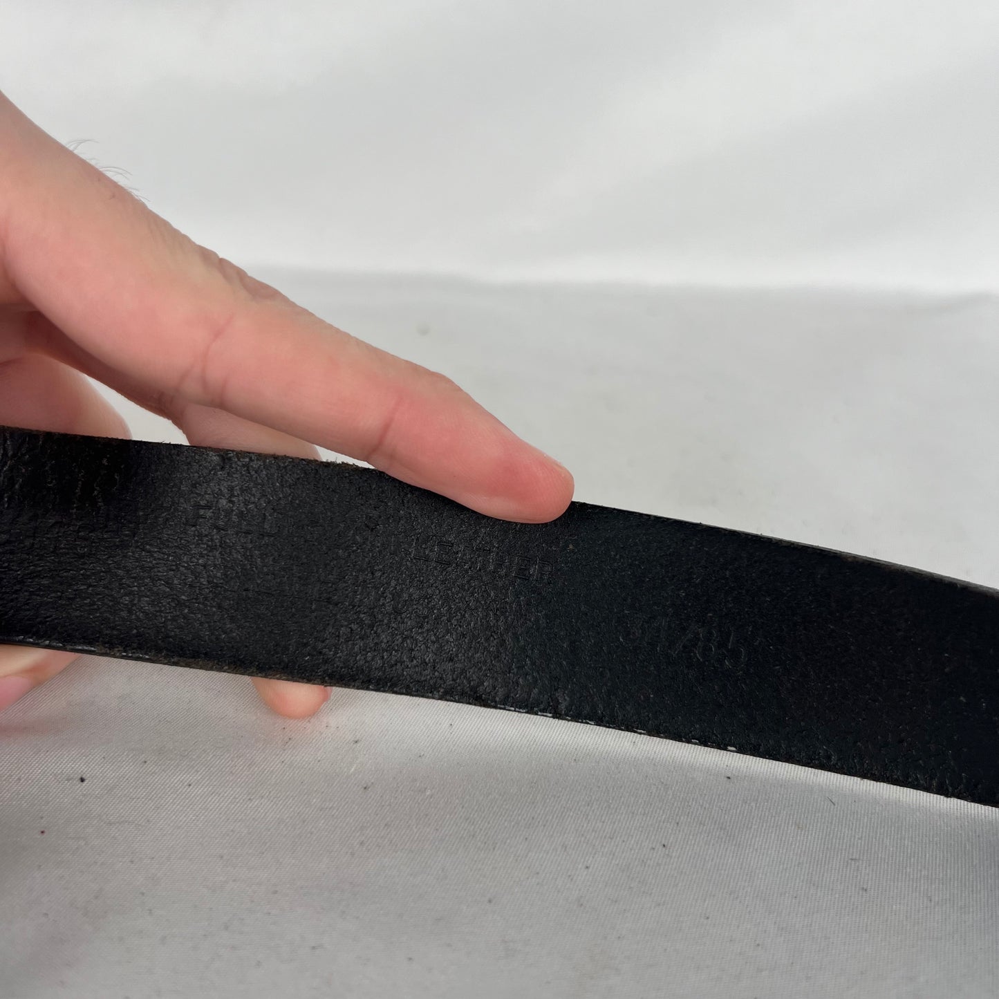 90s 3 Piece Metal Black Leather Belt- 28"-32"
