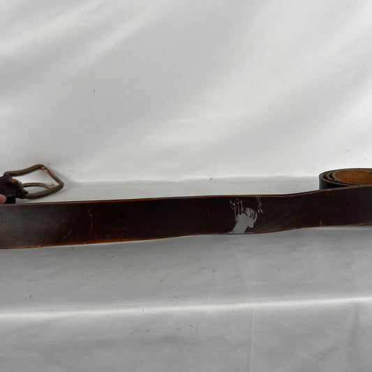 90s Fullum & Holt Patina Brown Leather Belt- 36"-40"