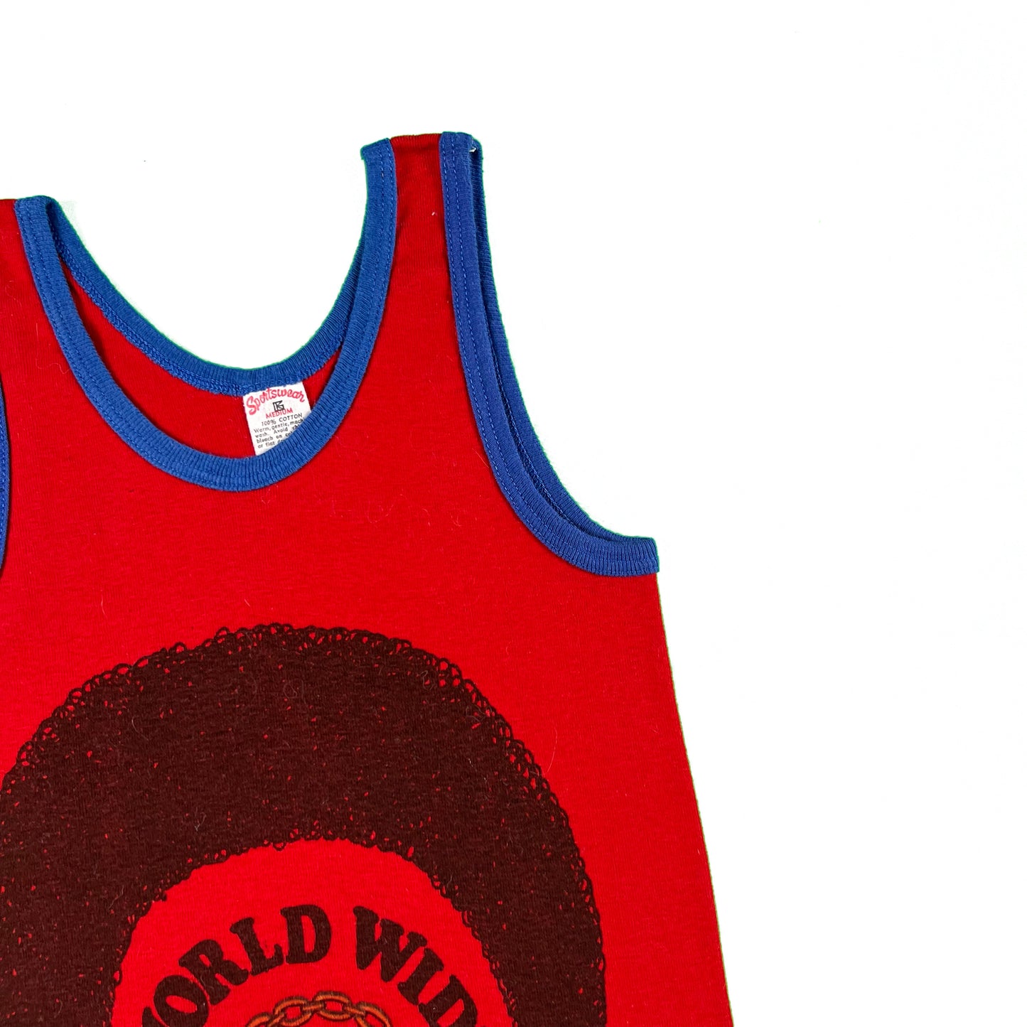 60s World Wide Black Expo Cotton Tank- S