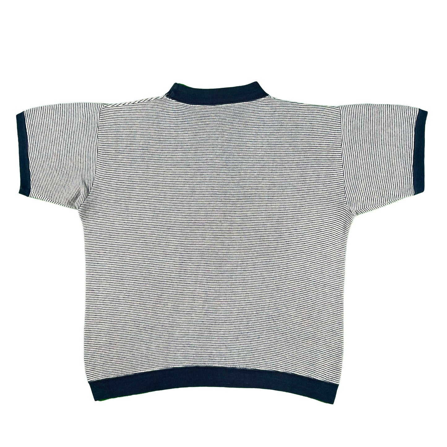 60s Parsons College Striped Short Sleeve Sweatshirt- L