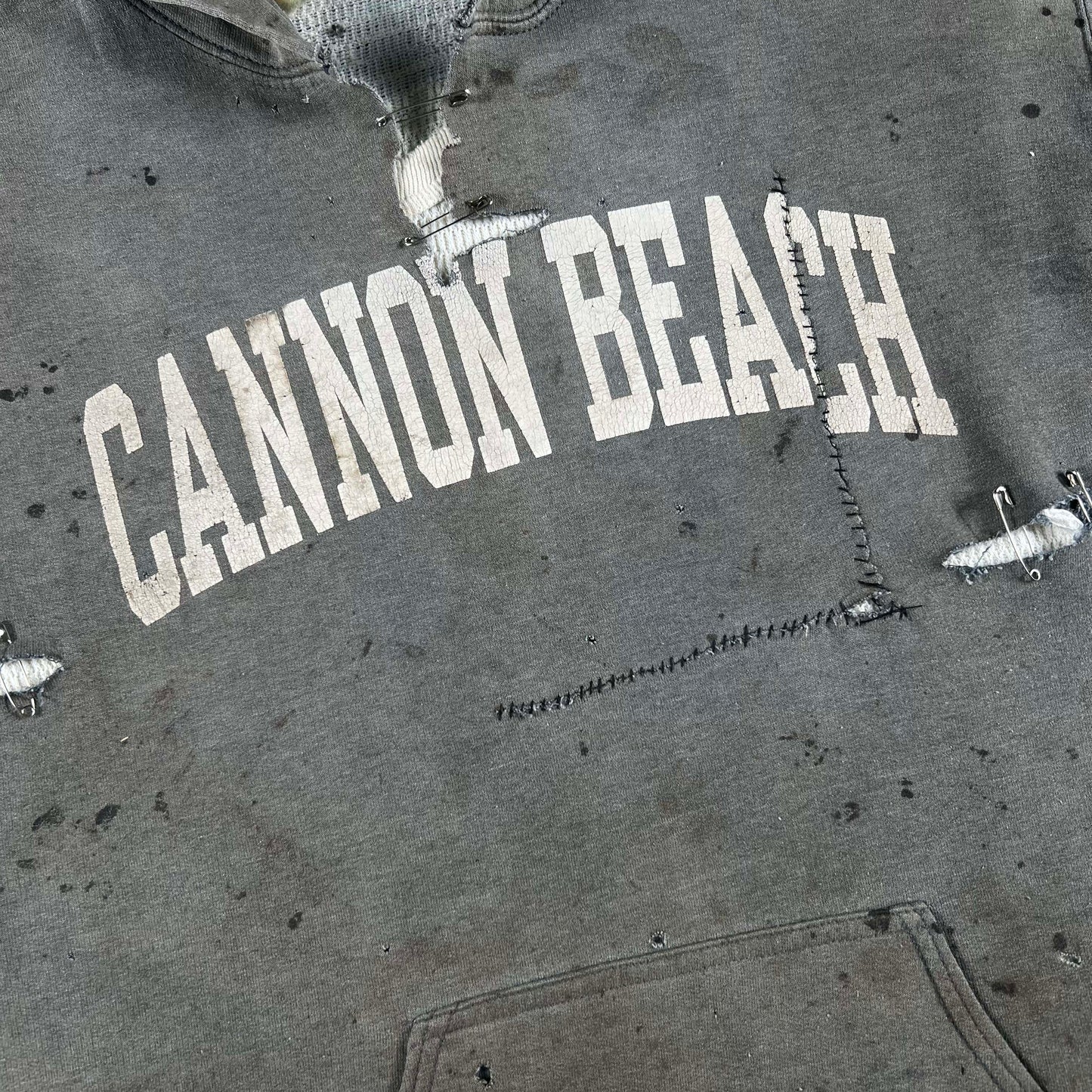 Cannon Beach Zombie Hoodie & 70s Waffle Knit Thermal- L