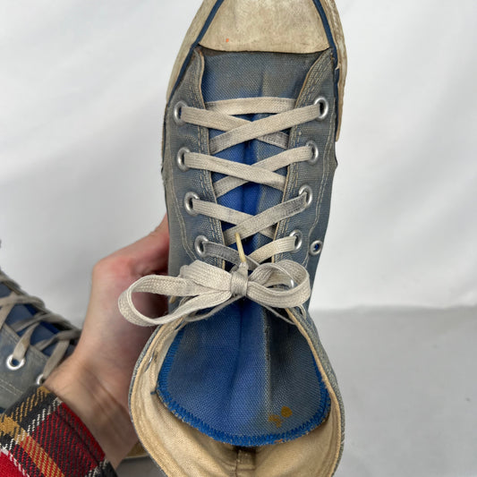 70s/80s Sun Faded Blue Made in USA High Top Converse- M's 4, W's 5.5
