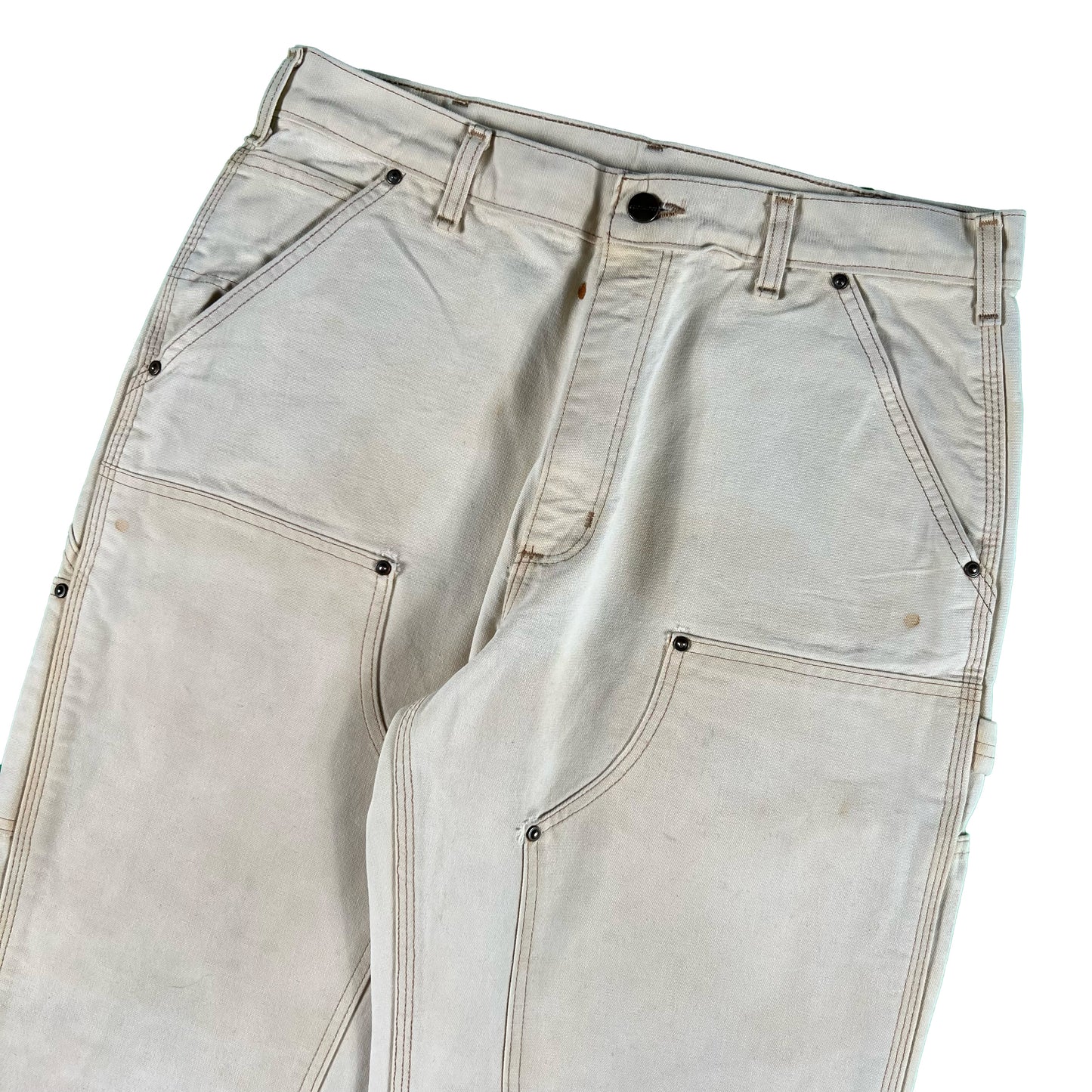 Bleached Cream Carhartt Double Knees- 31x27.5