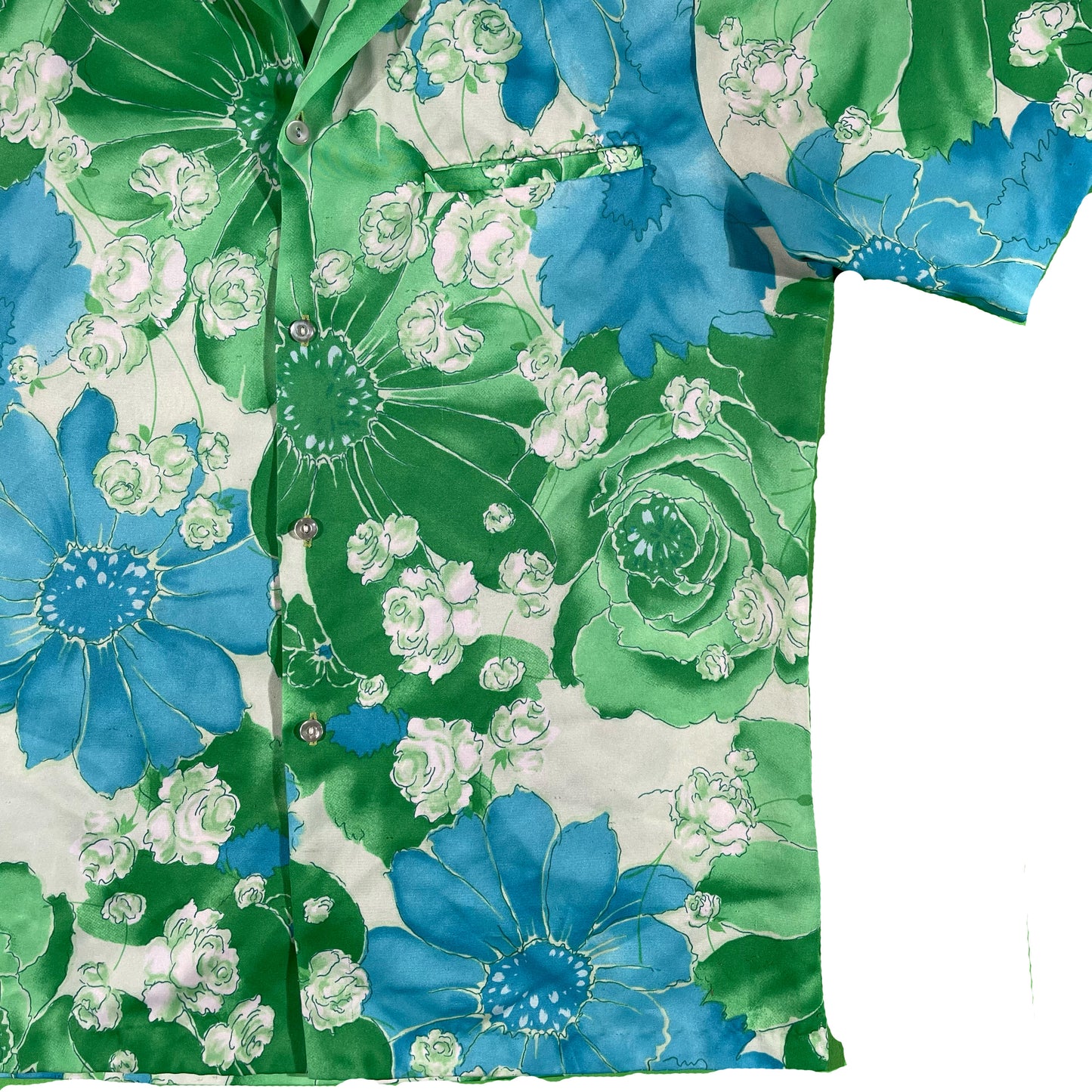 60s Hawaiian Camp Collar Shirt- L