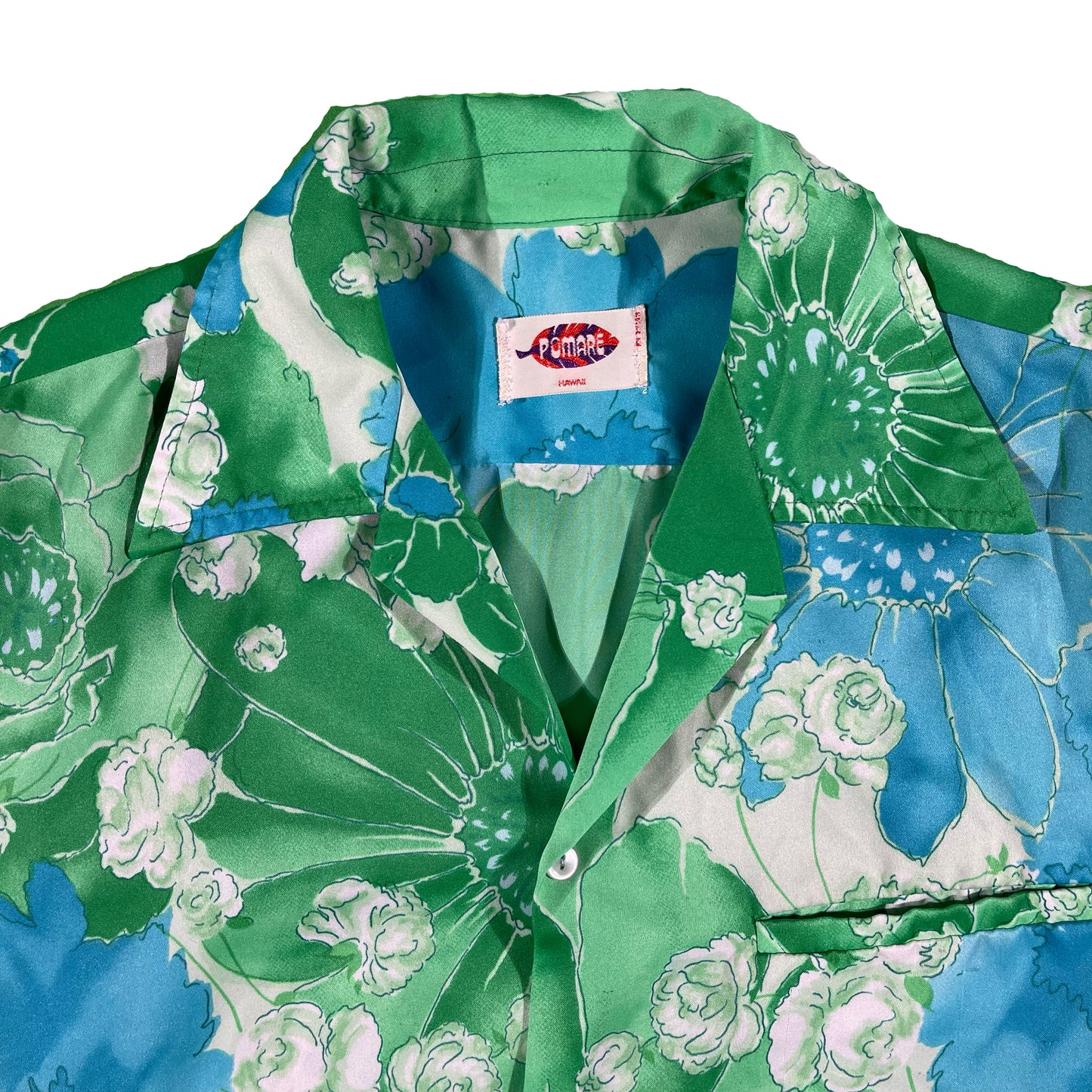 60s Hawaiian Camp Collar Shirt- L