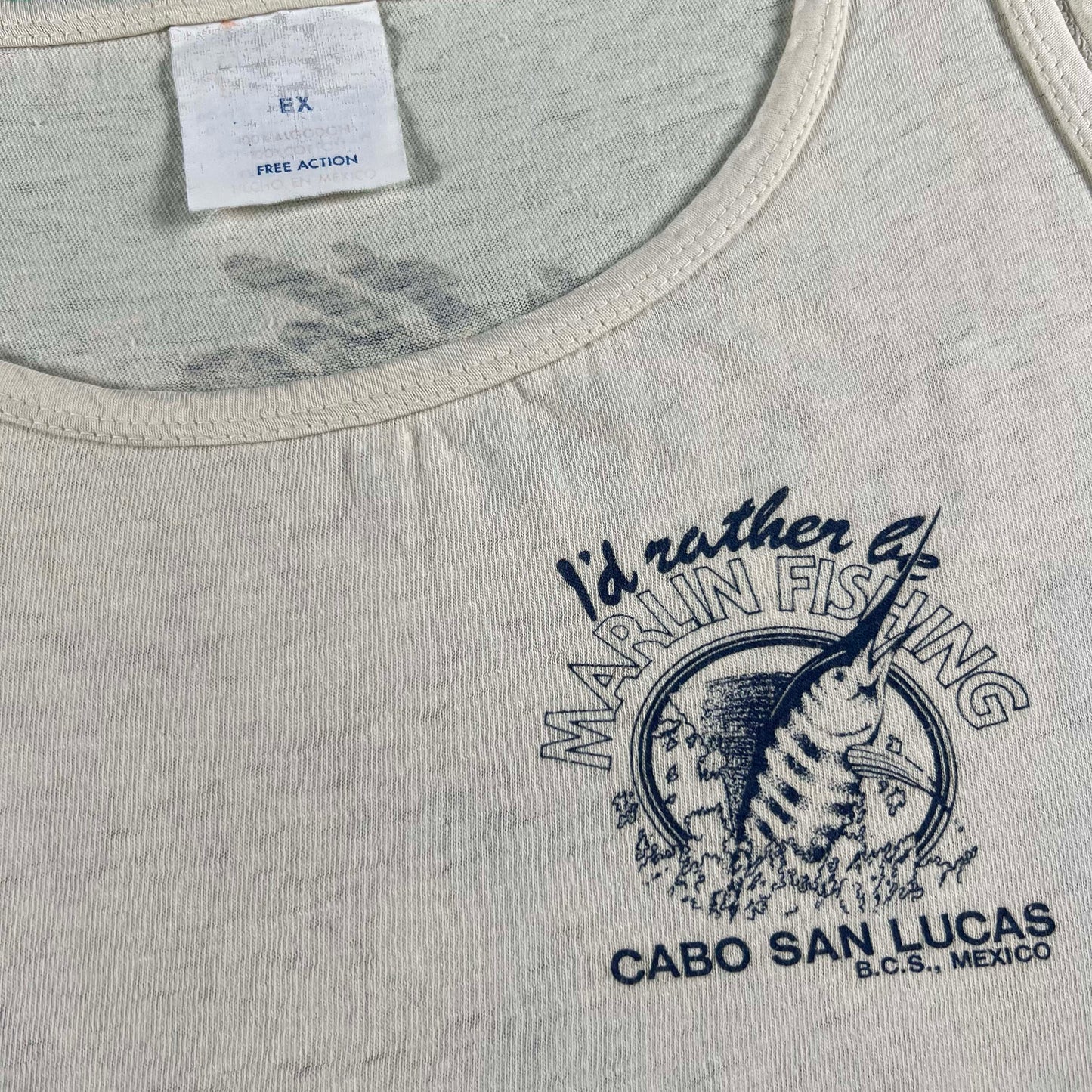 90s I'd Rather be Marlin Fishing Tank Top- XL