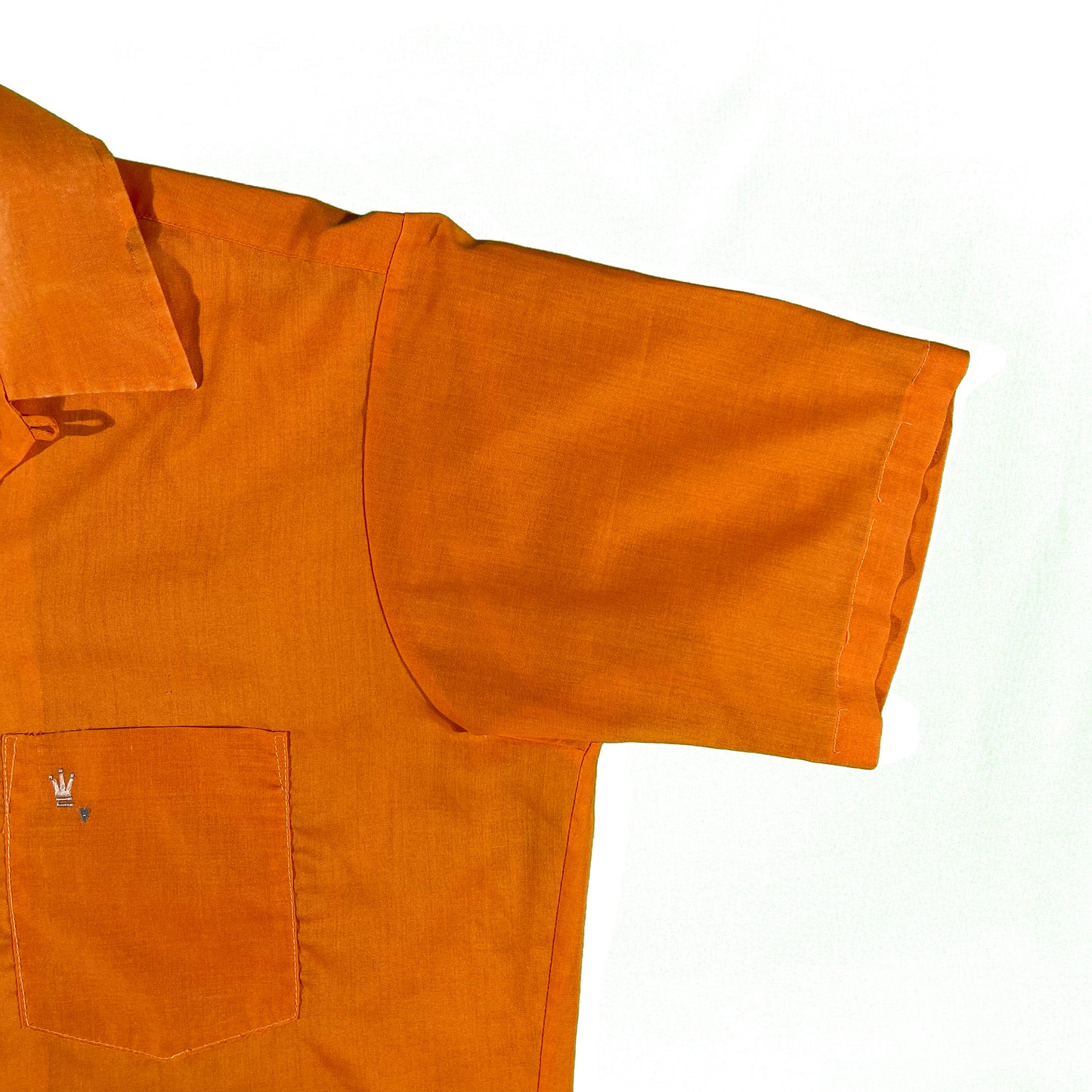 60s Lightweight Orange Arrow Loop Collar Shirt- L