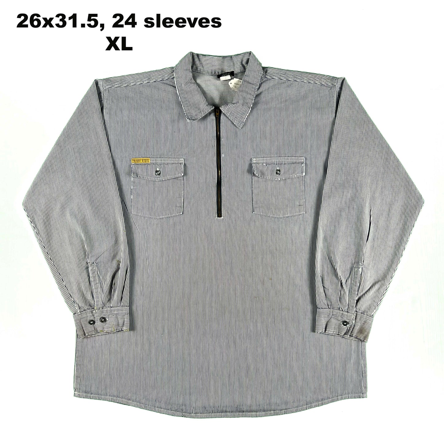 Vintage Hickory Stripe 1/2 Zip Work Shirts- SELECT SHIRT