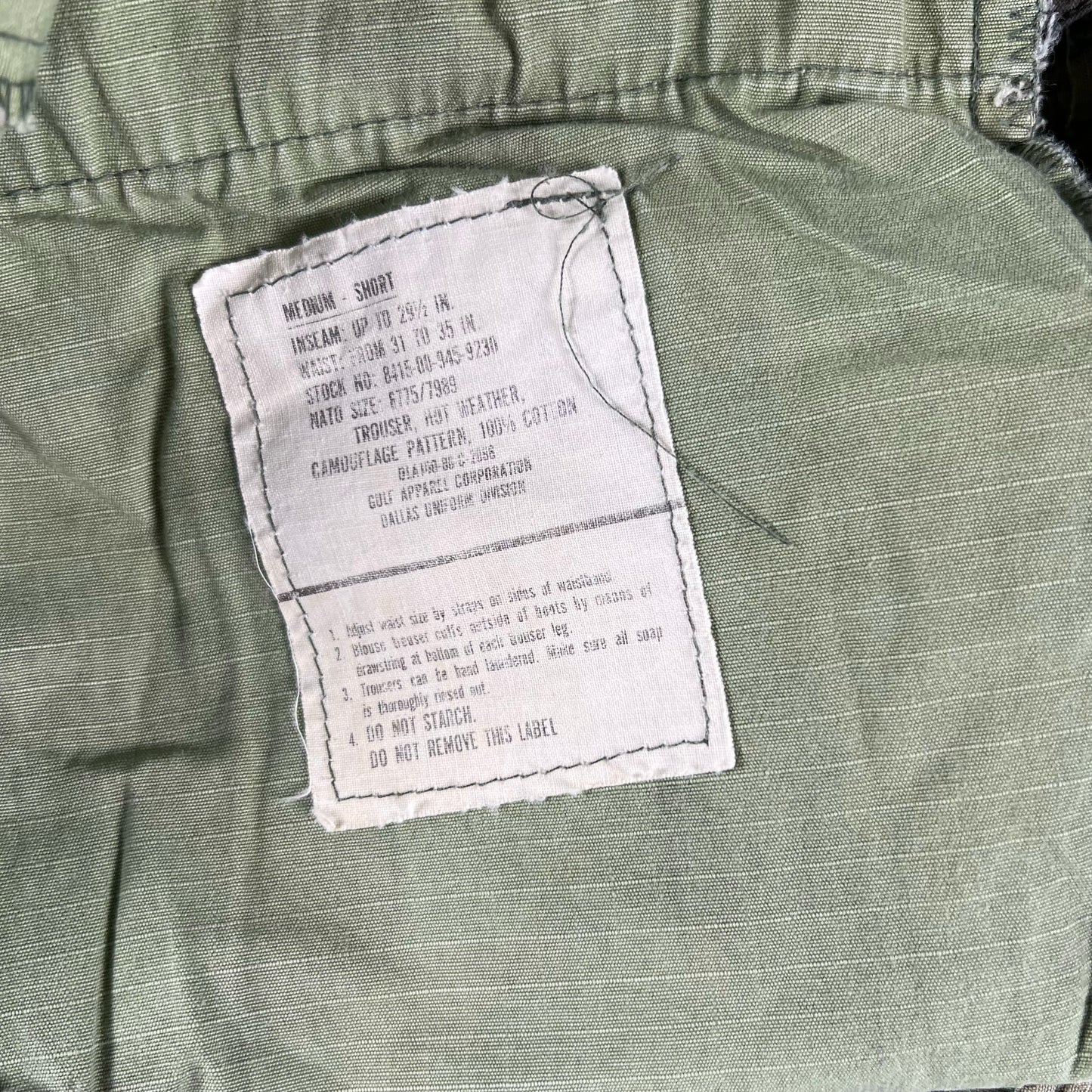 80s Jungle Camo Repaired Cargo Pants- 32x28
