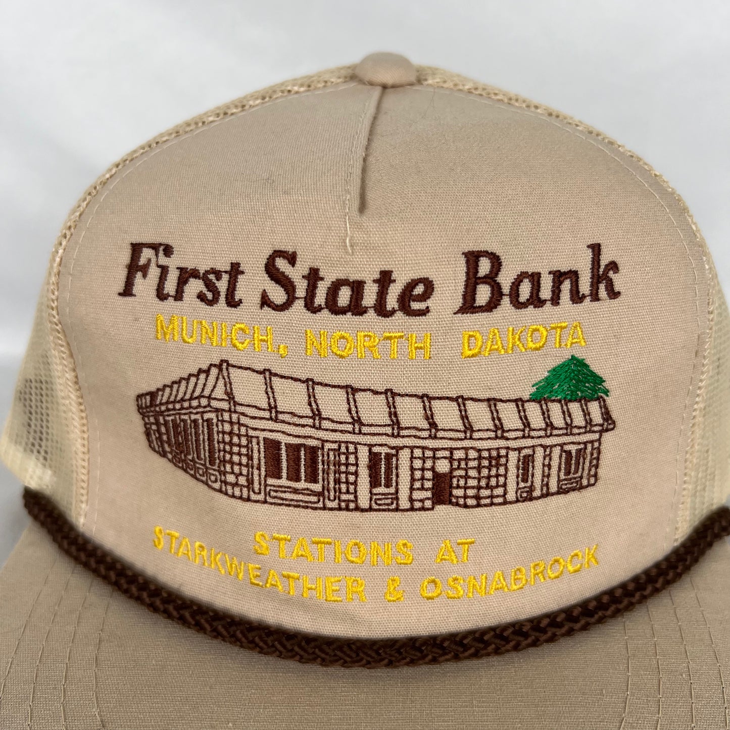 80s Munich North Dakota Bank Trucker Hat