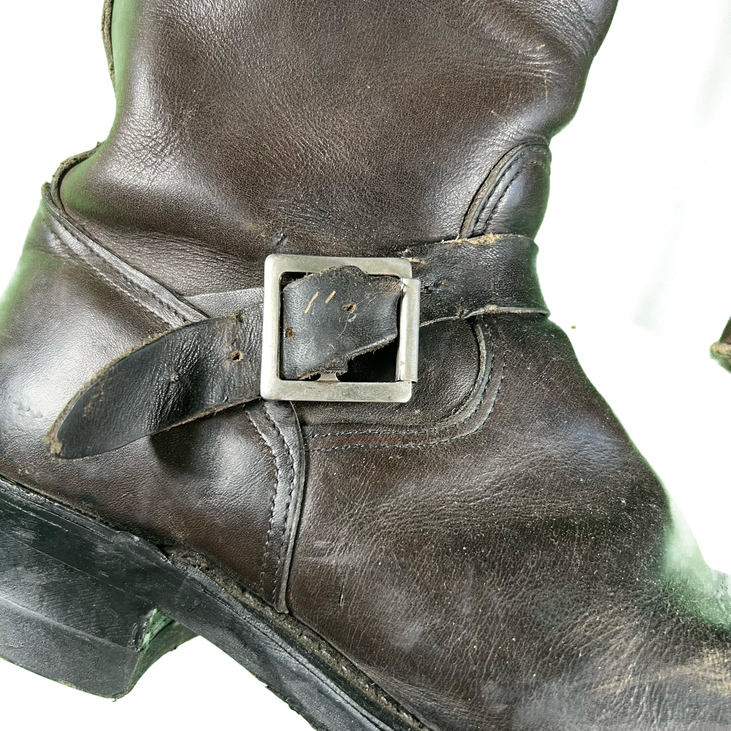 90s Faded Brown/Black Engineer Boots- M's 10.5, W's 12