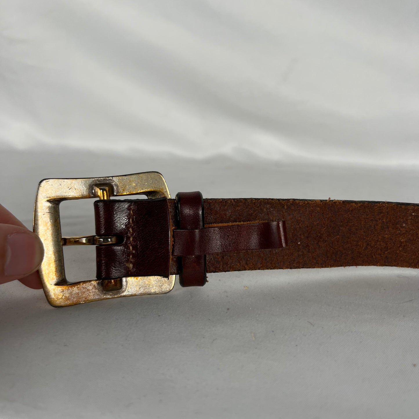 00s Eddie Bauer Brown Leather Belt- S