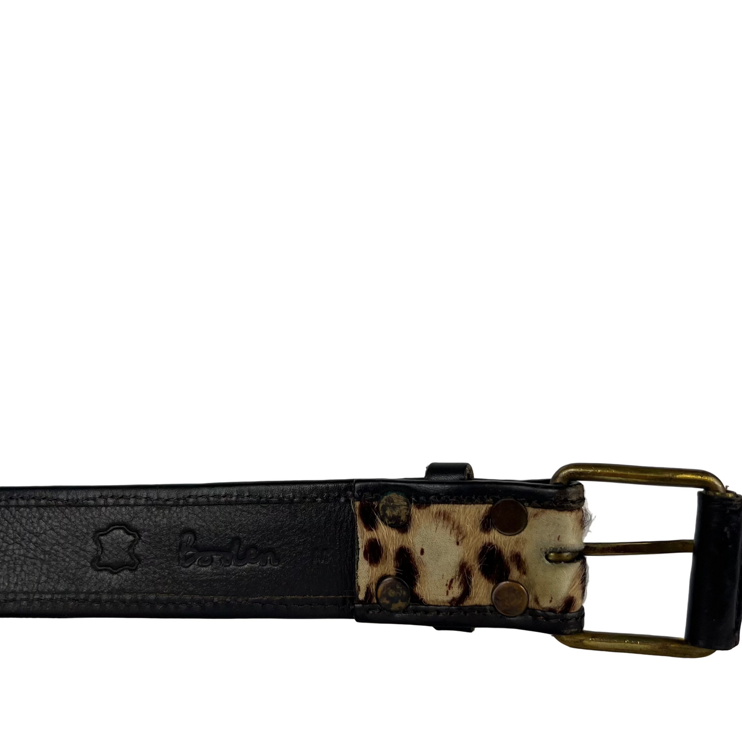 00s Distressed Cheetah Print Hair Leather Belt- M