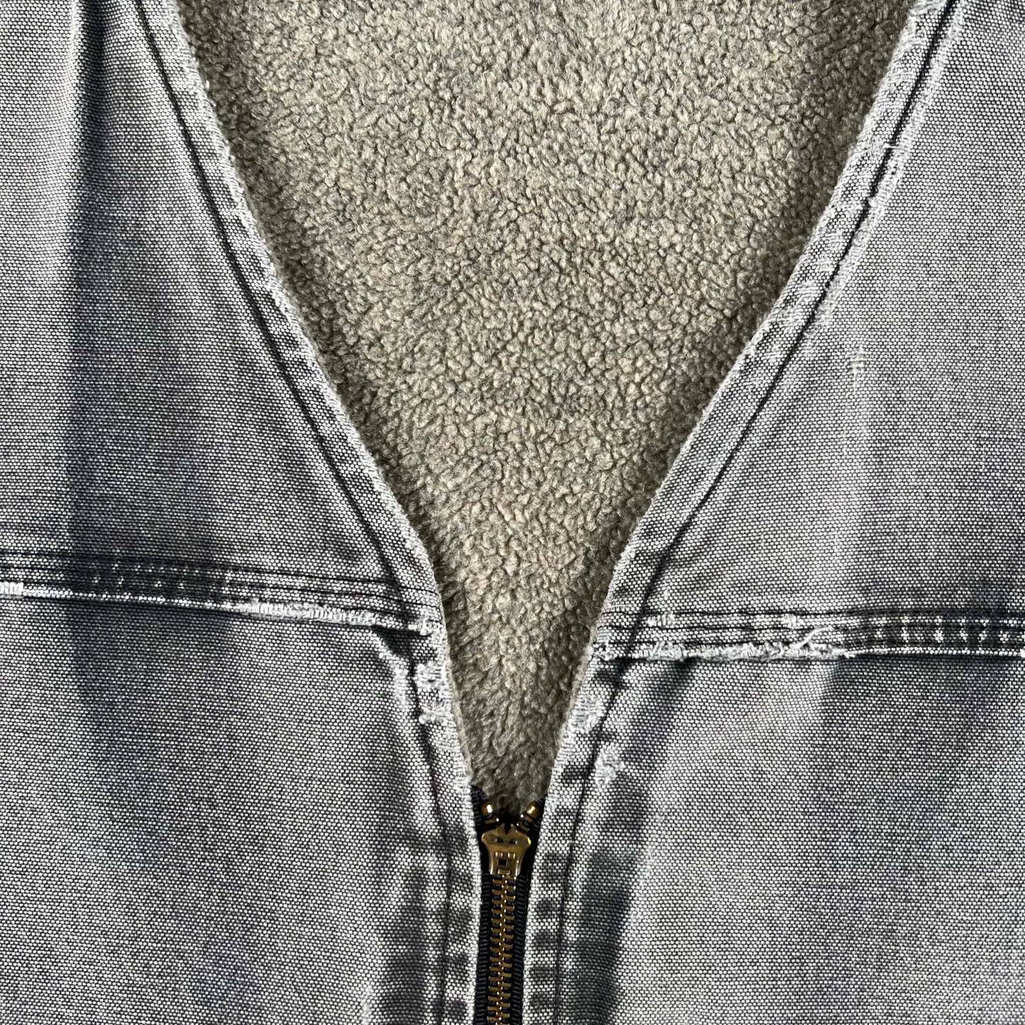 00s Carhartt Sun Faded Grey Canvas Work Vest- M