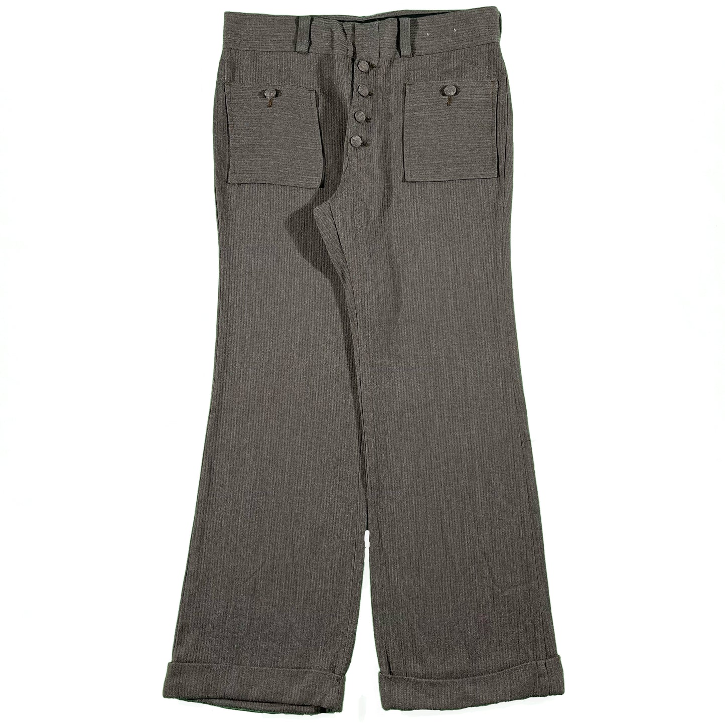 60s Homemade Textured Fatigue Flares- 33x29