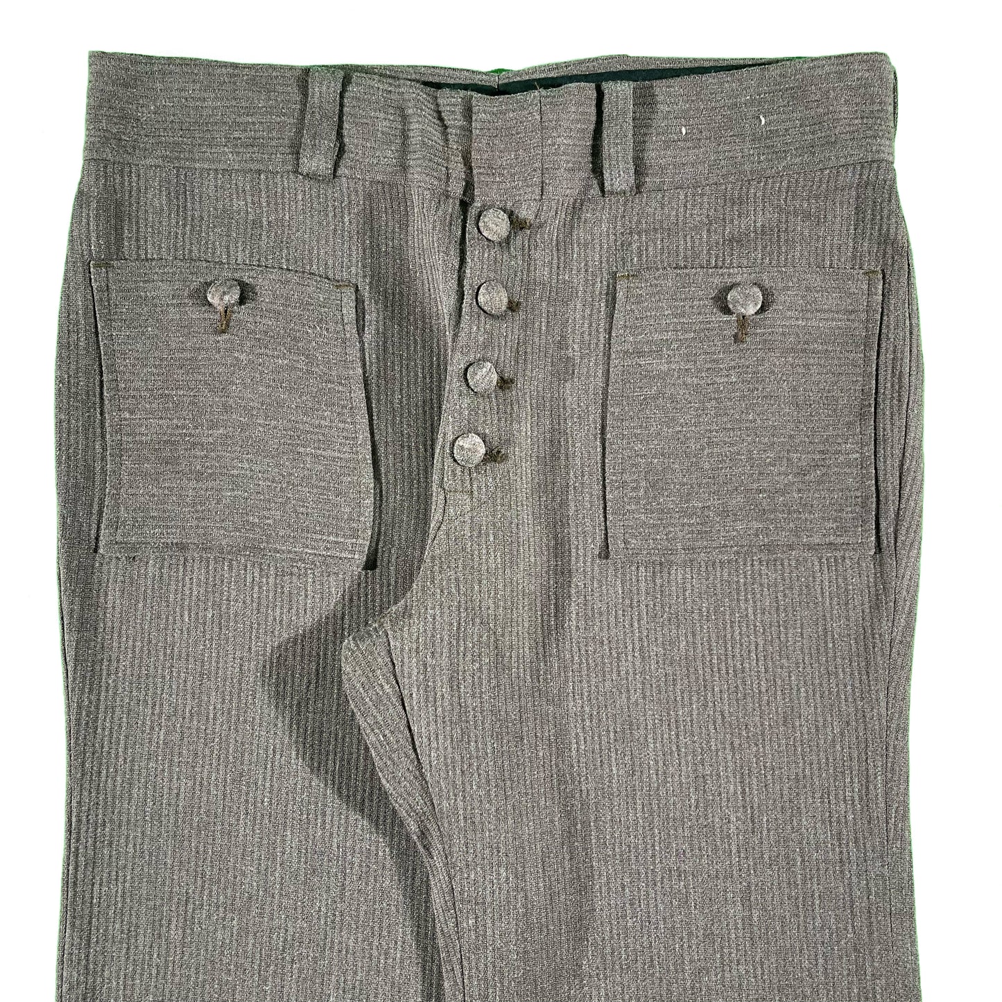 60s Homemade Textured Fatigue Flares- 33x29