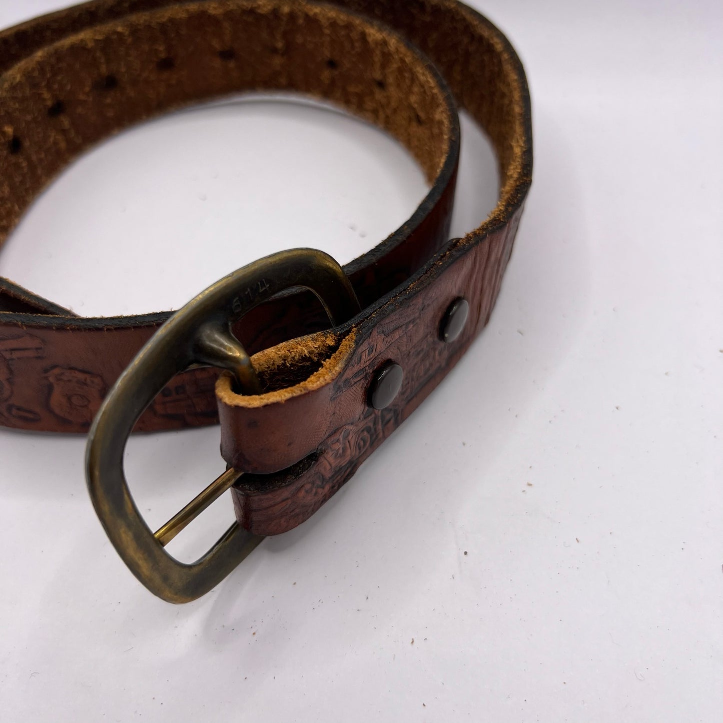 70s Police Chase Leather Belt- 26"-30"
