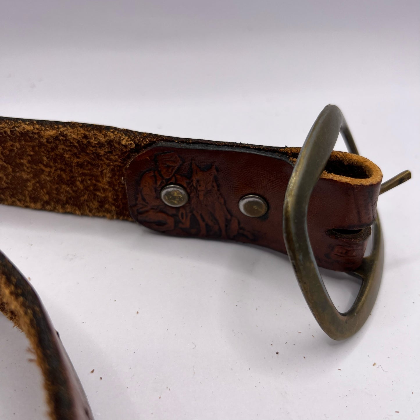 70s Police Chase Leather Belt- 26"-30"