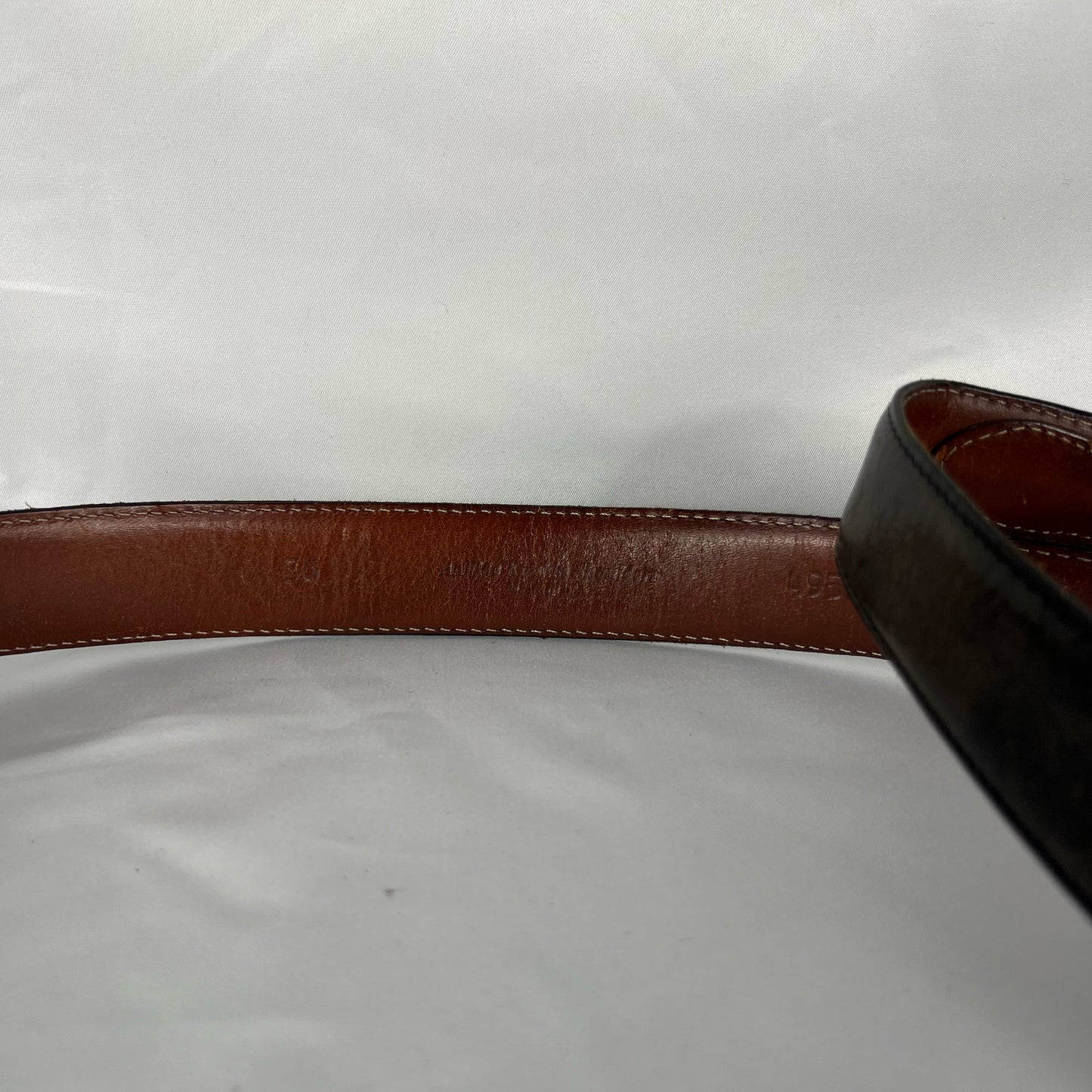 90s Metal 3 Piece Two Tone Leather Belt- 36"