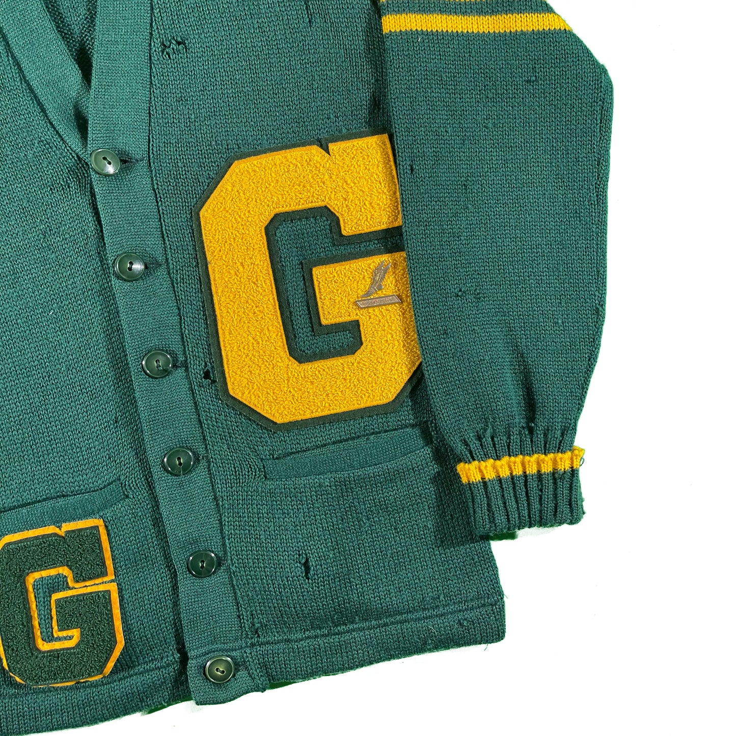 60s Letterman Wool Cardigan- M