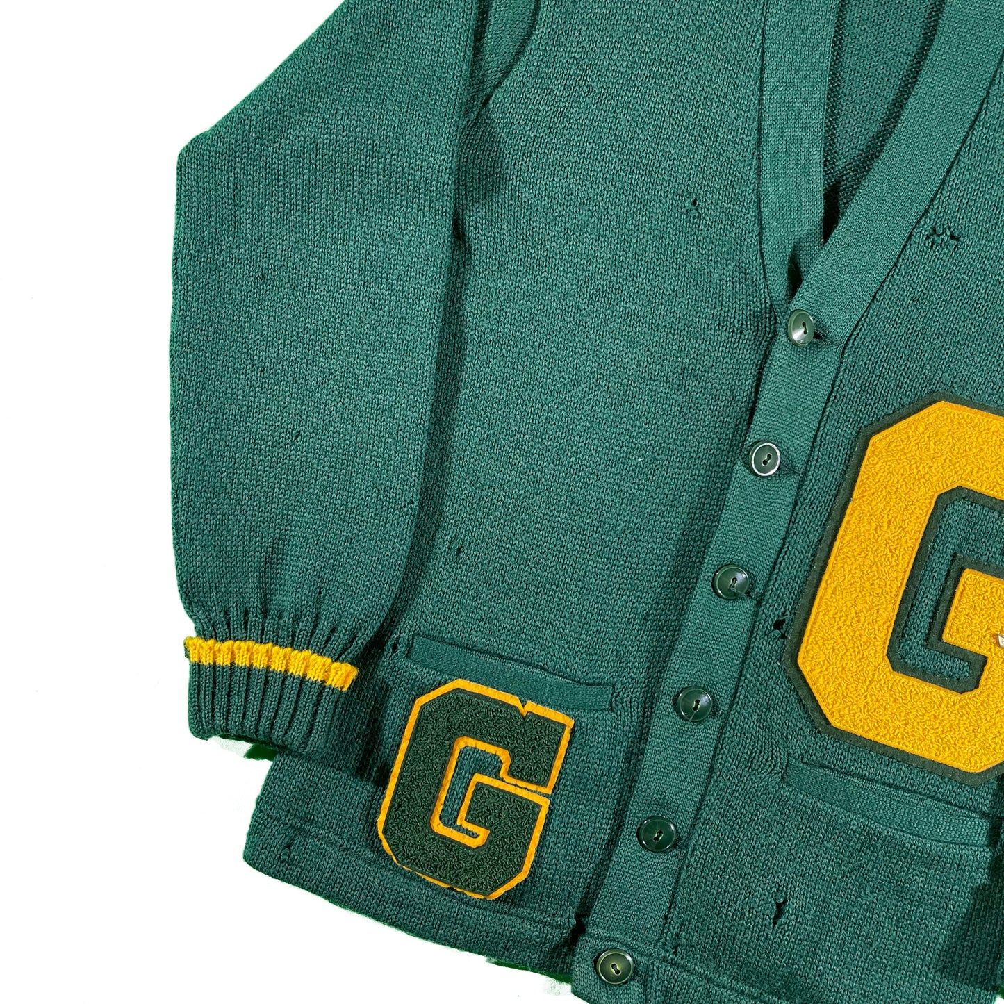 60s Letterman Wool Cardigan- M