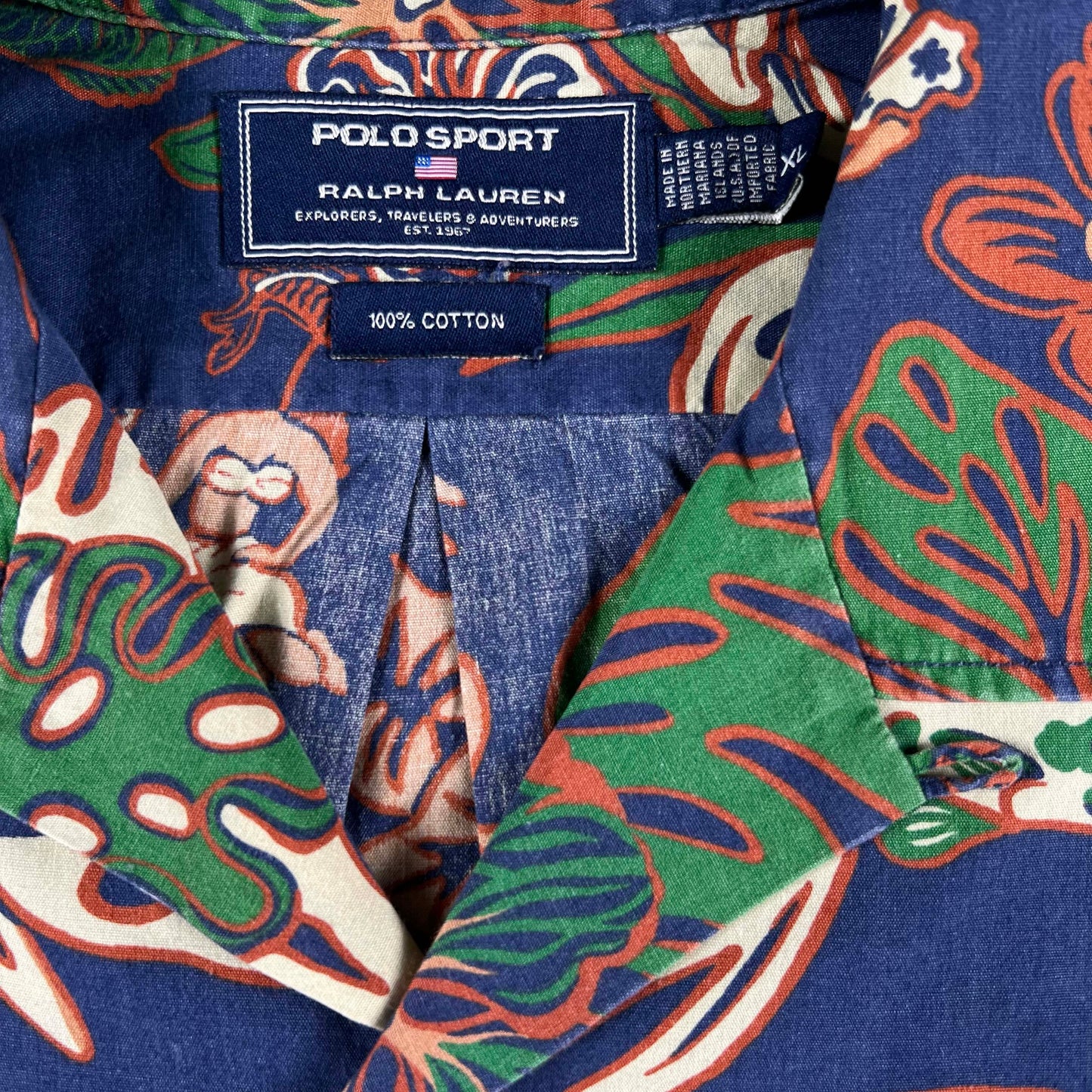00s Ralph Lauren Polo Sport Loop Collar Hawaiian Shirt- XL