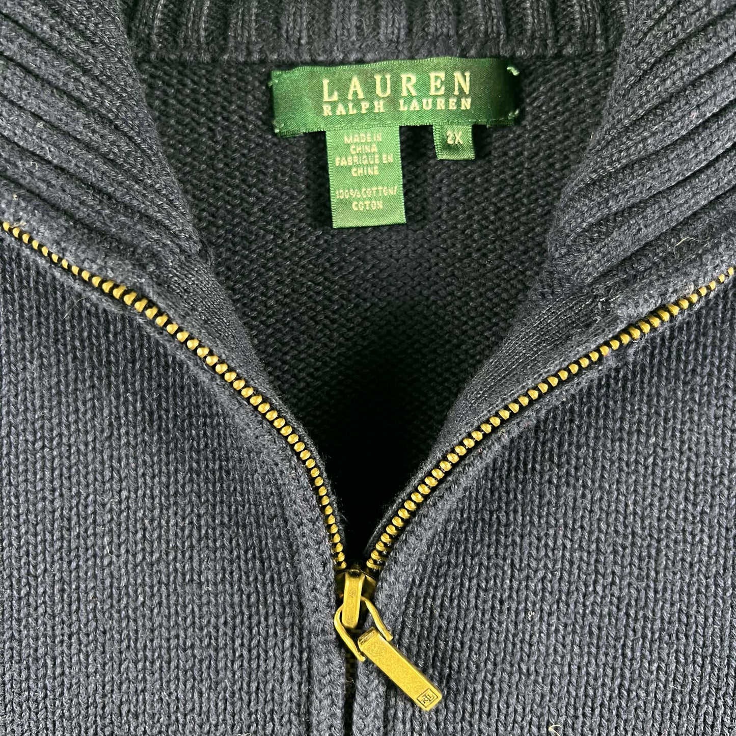 00s Lauren Ralph Lauren Navy Knit Zip Up- L