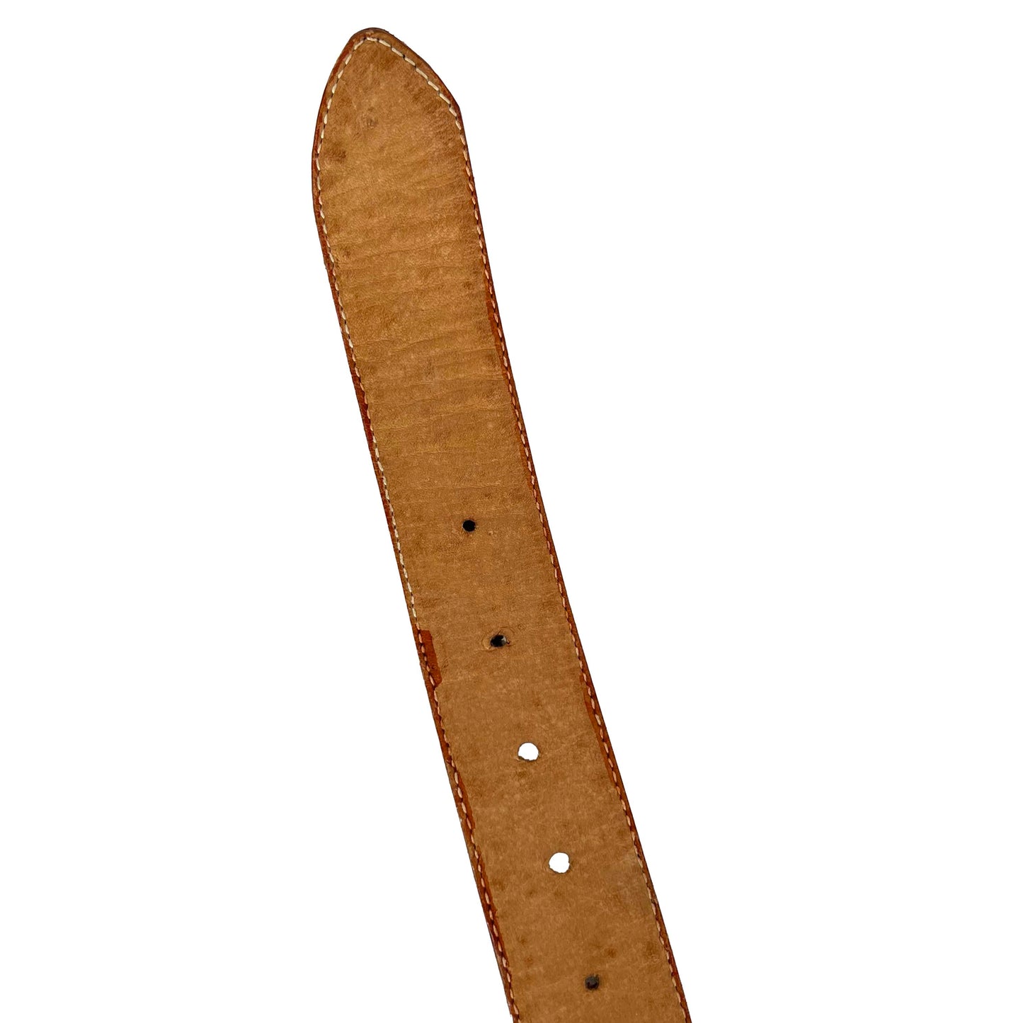 70s Cream and Tan Native Embroidered Belt- 36"-40"