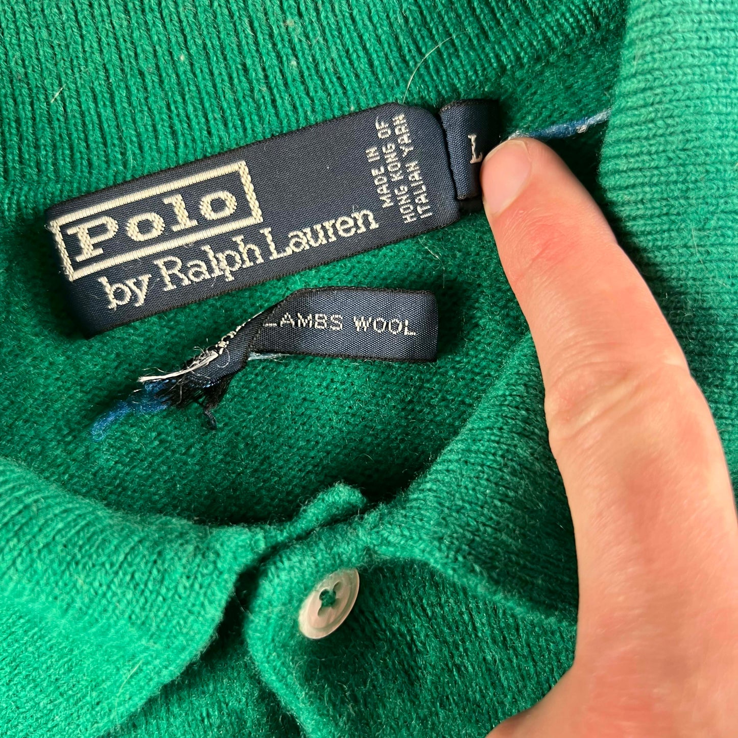 90s Polo Ralph Lauren Lambswool Collared Sweater- L