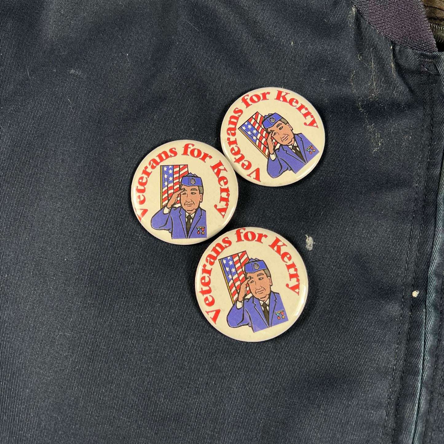 90s 'Vets for Kerry' Mechanic Work Jacket- XL