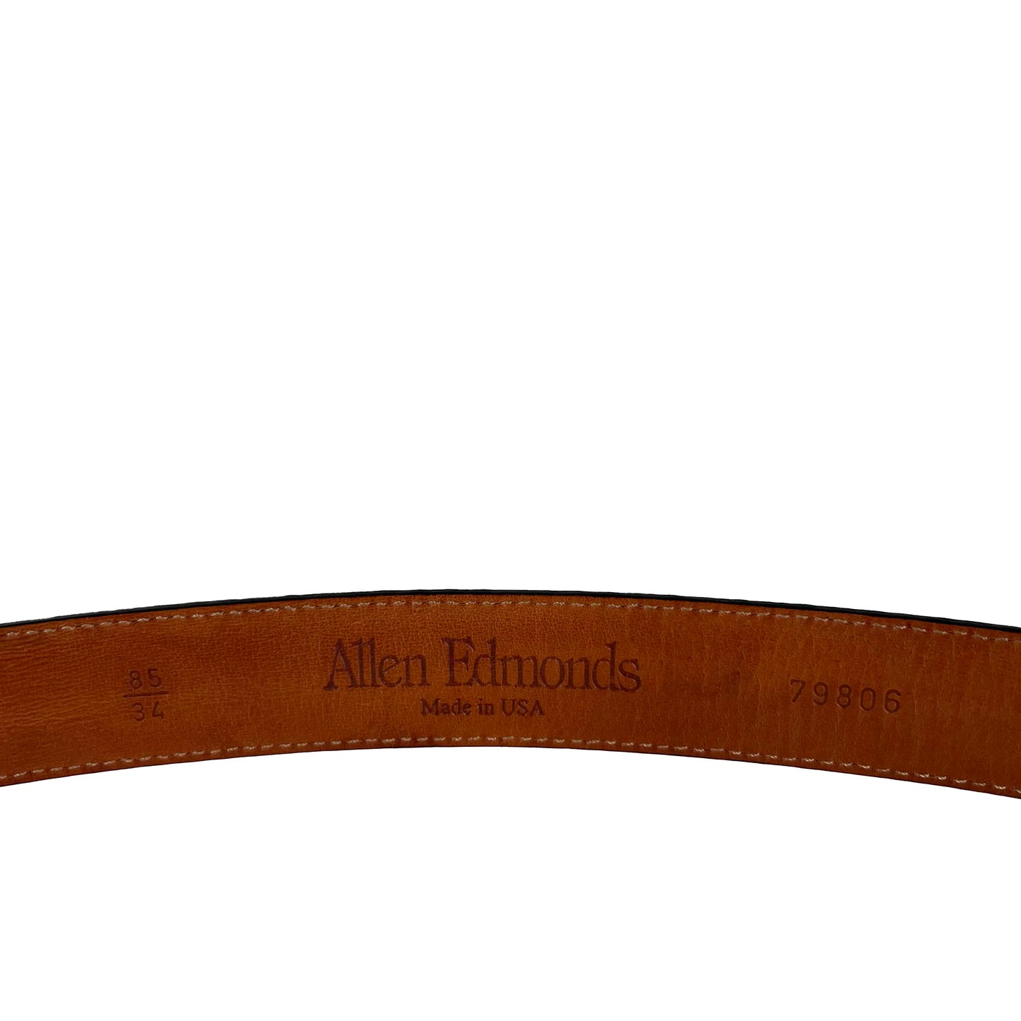 90s 3 Piece Metal Allen Edmonds Woven Brown Leather Belt- 32"-34"