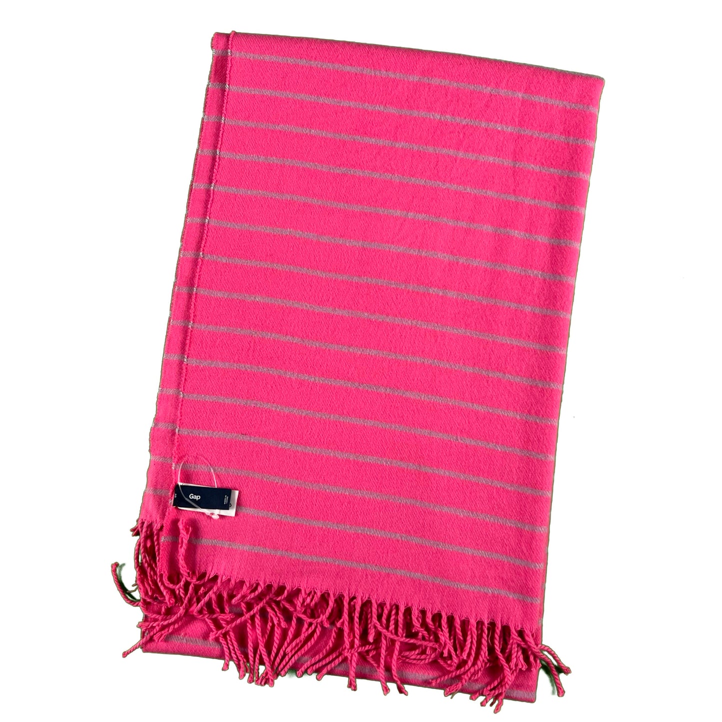 2012 Gap Deadstock Neon Pink Striped Acrylic Scarf