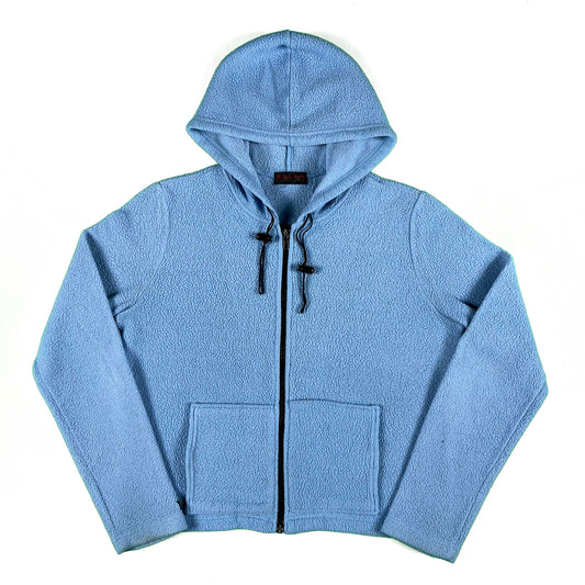 00s Boxy Baby Blue Ralph Lauren Fleece z/u Hoodie- S