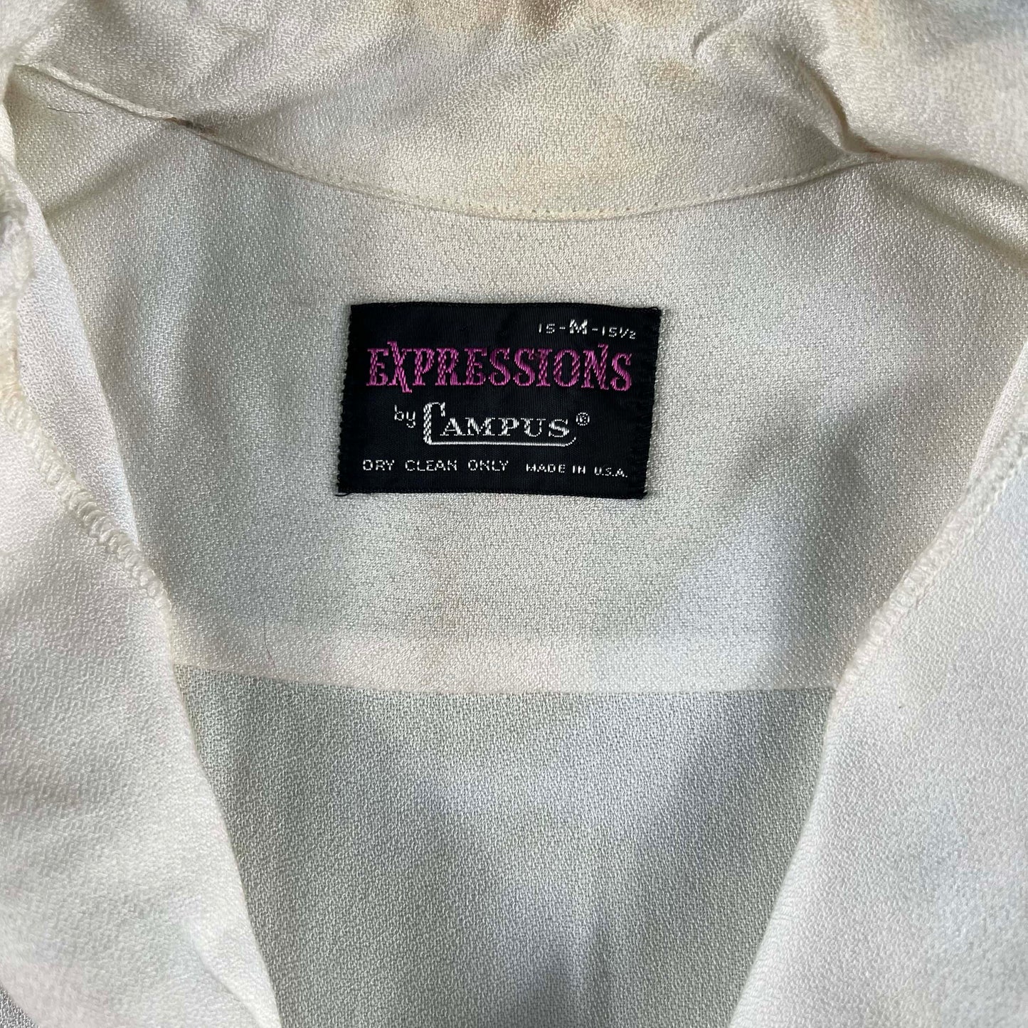 60s Campus 'Expressions' Fringe Rayon Top- M