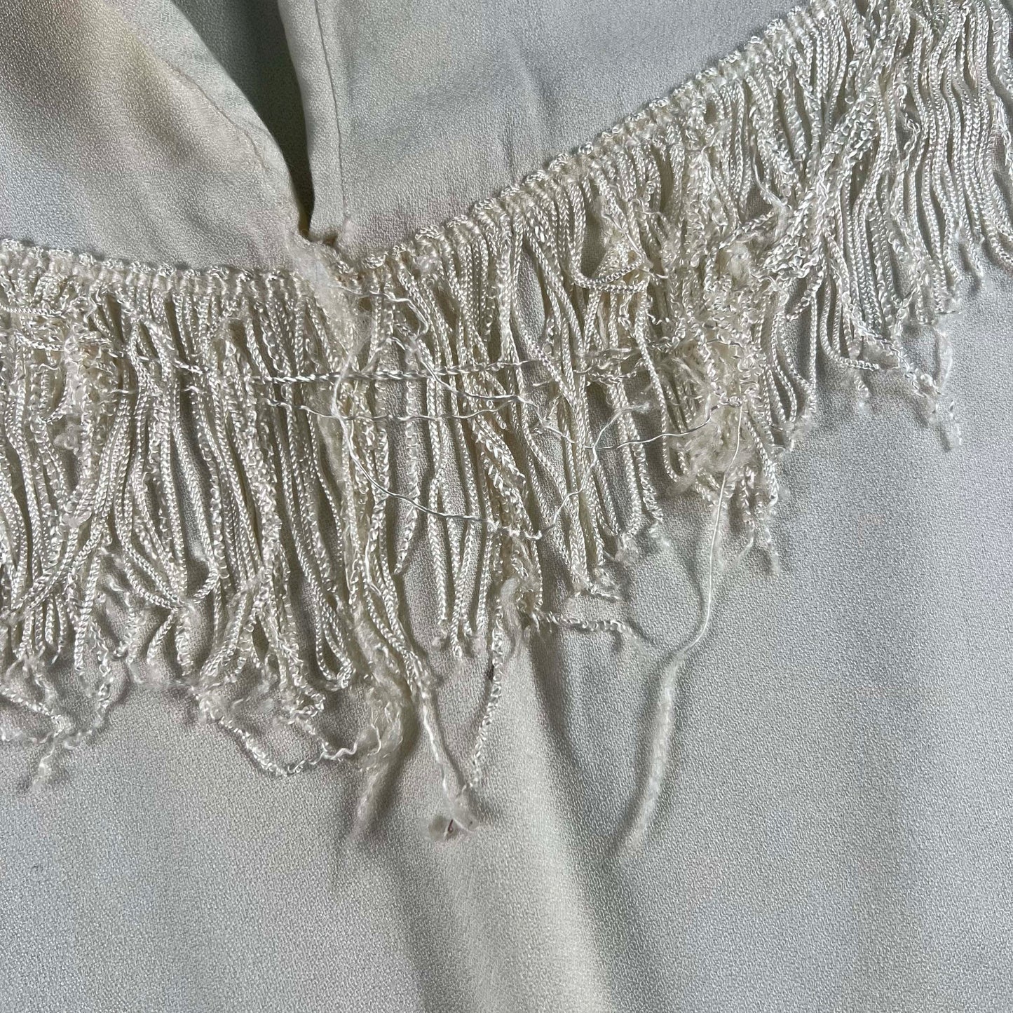 60s Campus 'Expressions' Fringe Rayon Top- M
