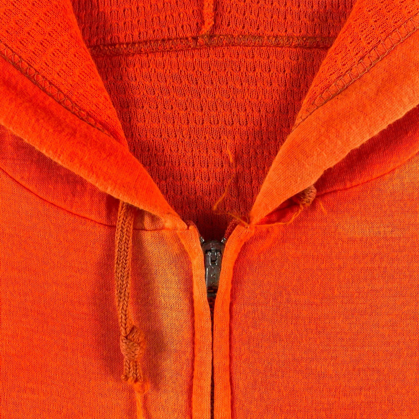 70s Sun Faded Orange Thermal Lined z/u Hoodie- L