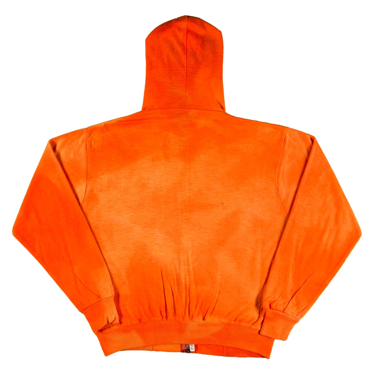 70s Sun Faded Orange Thermal Lined z/u Hoodie- L