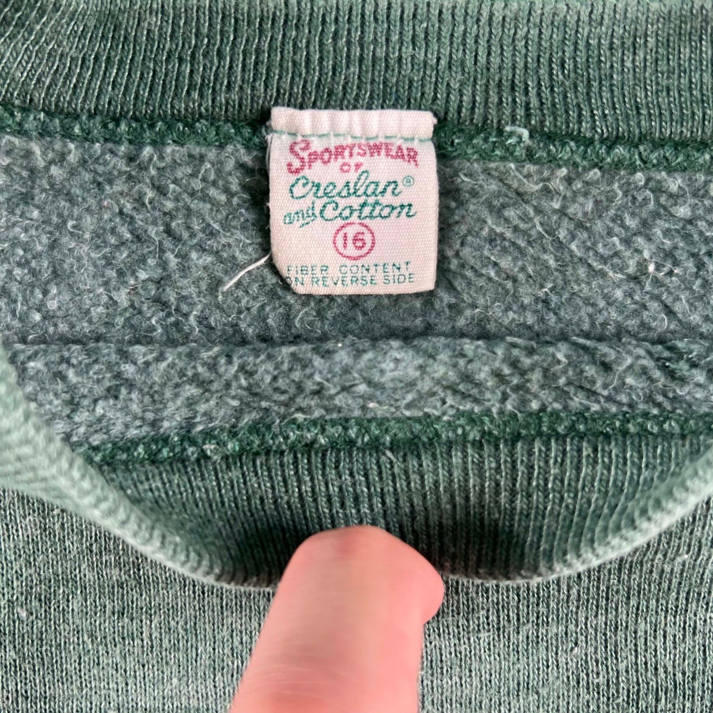60s Gusseted Green Sweatshirt- XS