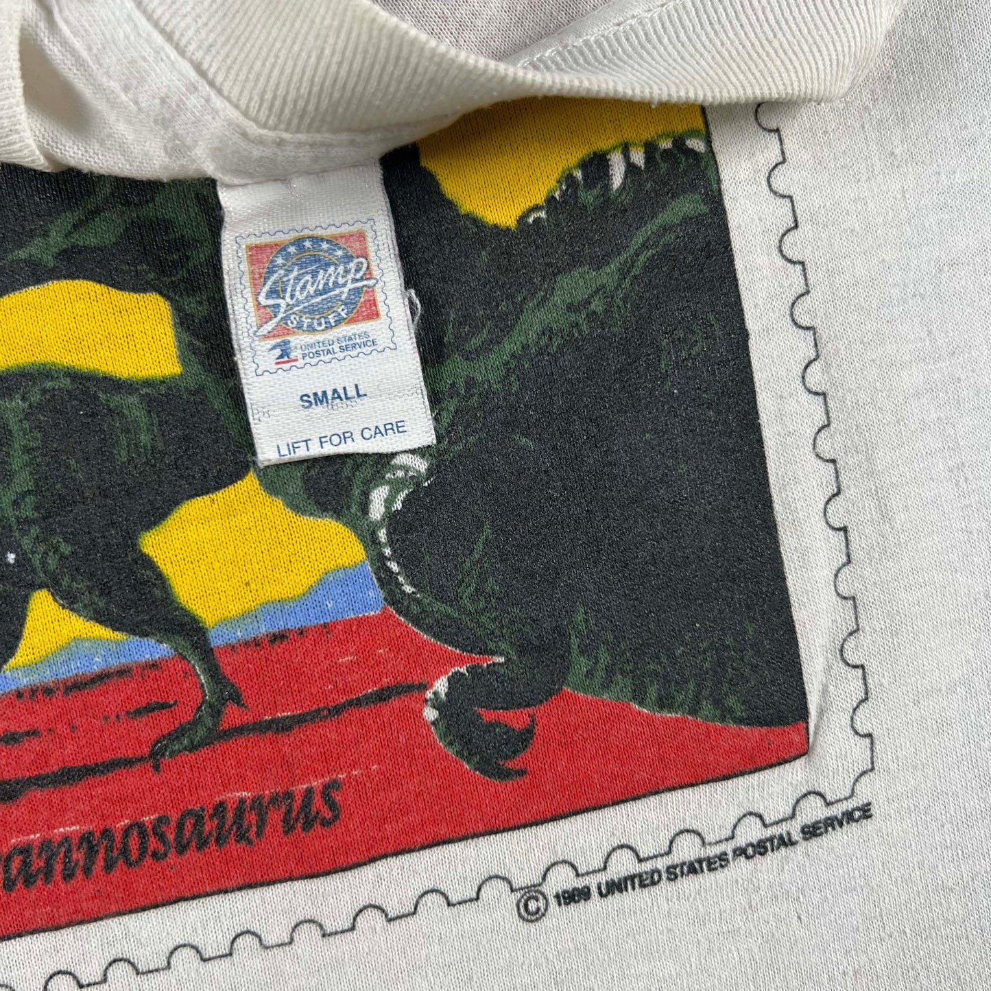 80s USPS Tyrannosaurus Stamp Tee- XS