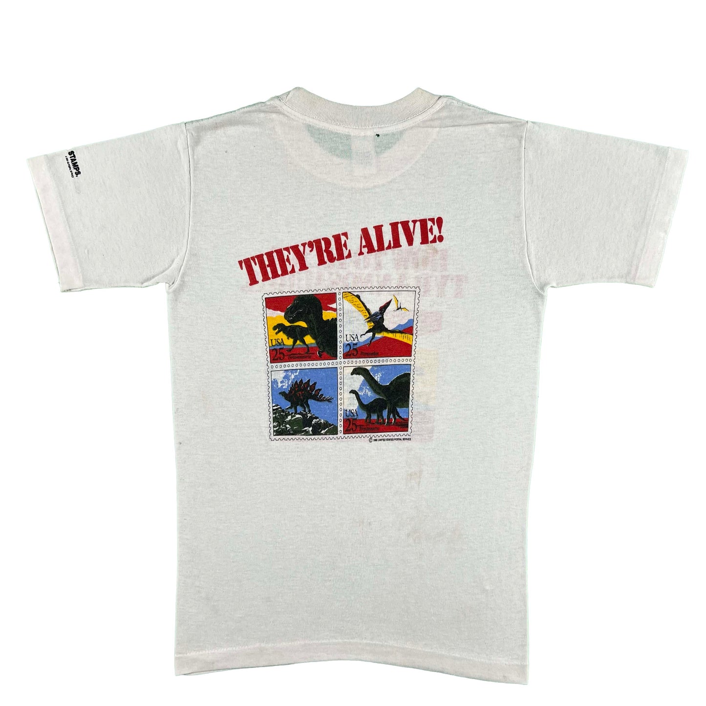 80s USPS Tyrannosaurus Stamp Tee- XS