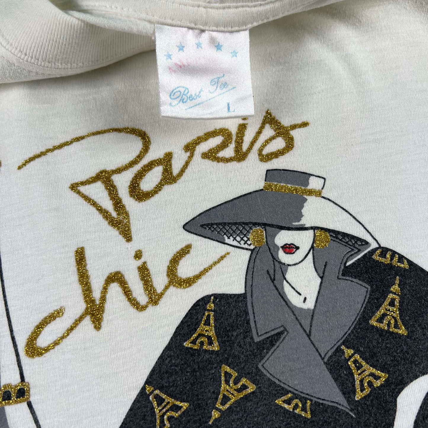 90s Paris Chic Tee- L