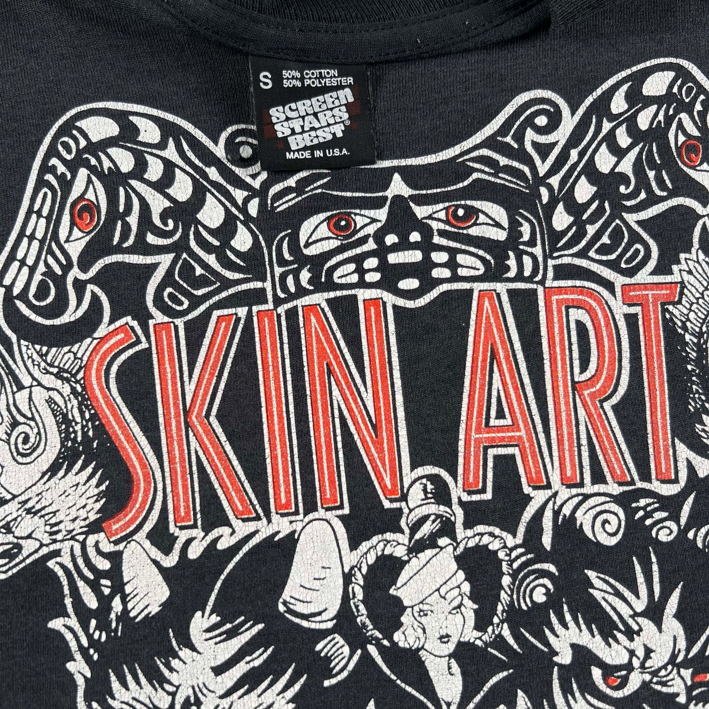 90s Faded Black Skin Art Tee- S